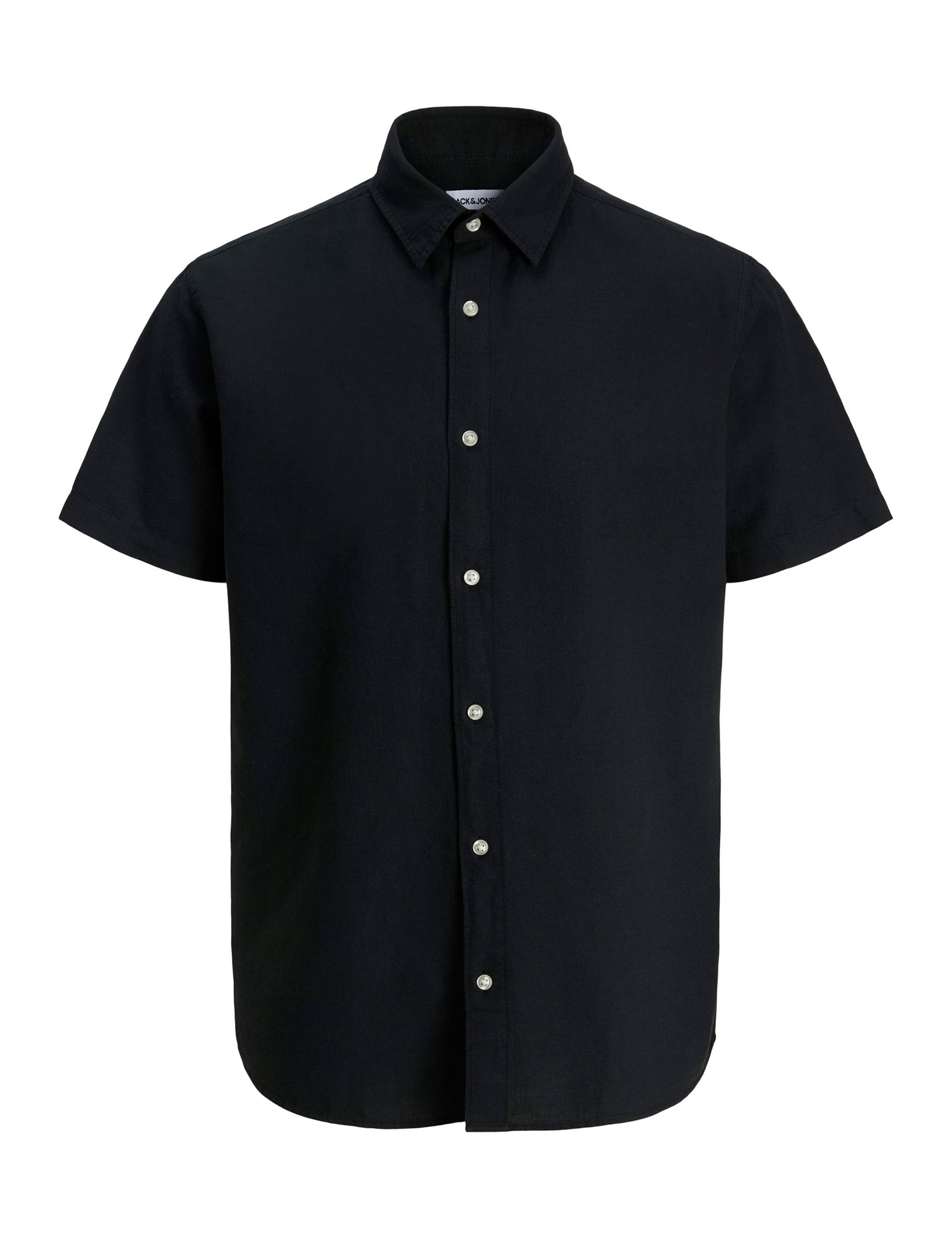 Regular Fit Linen Blend Short Sleeve Shirt