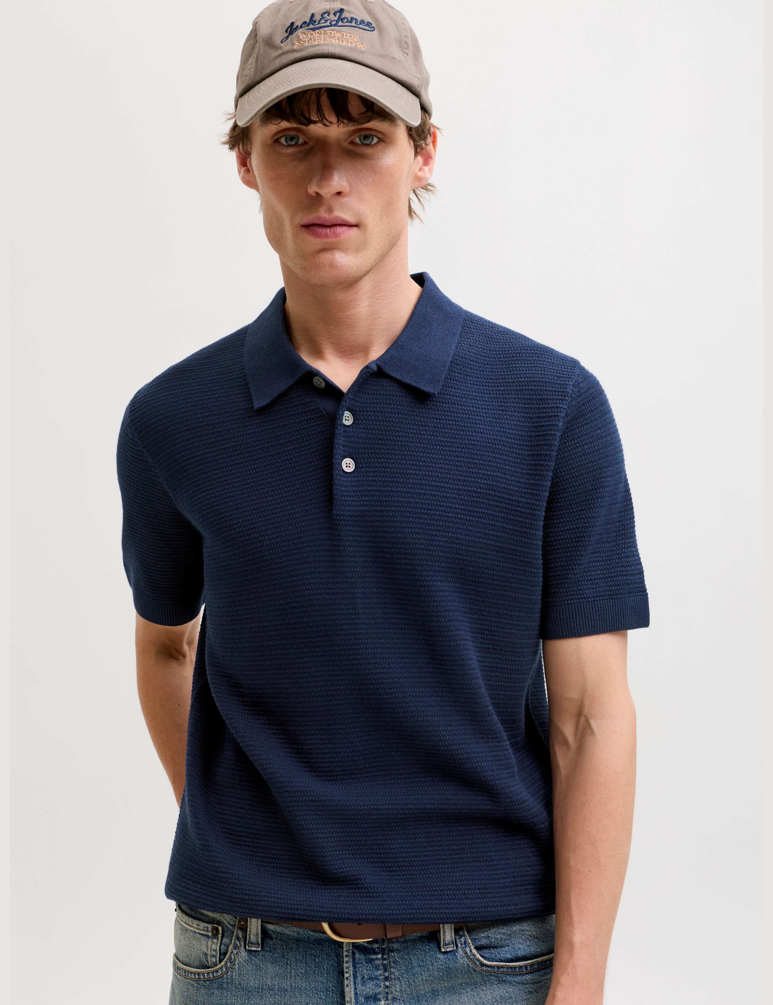 Pure Cotton Knitted Polo Shirt