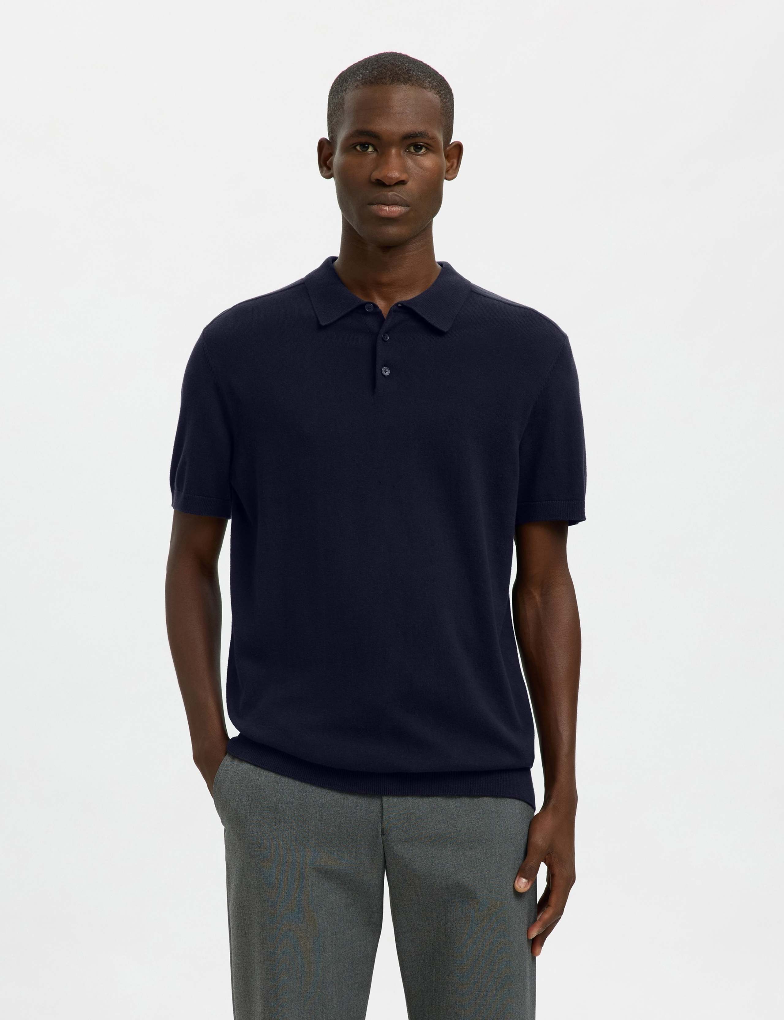 Pure Cotton Knitted Polo Shirt