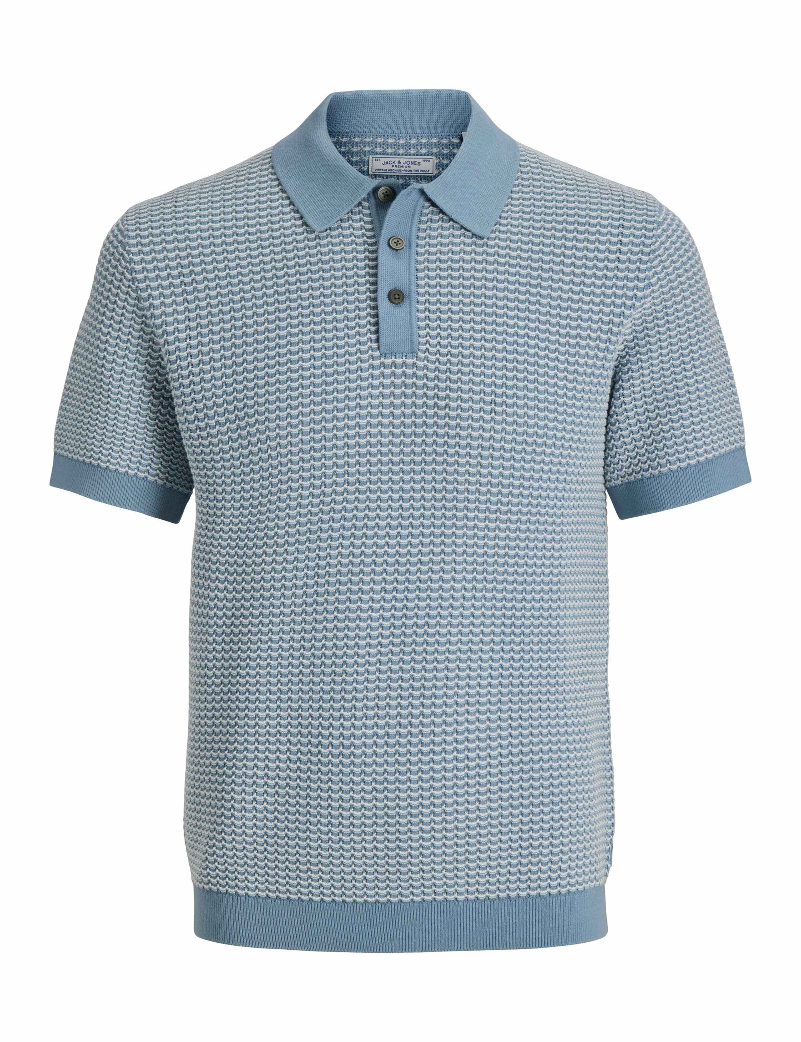 Pure Cotton Textured Knitted Polo Shirt