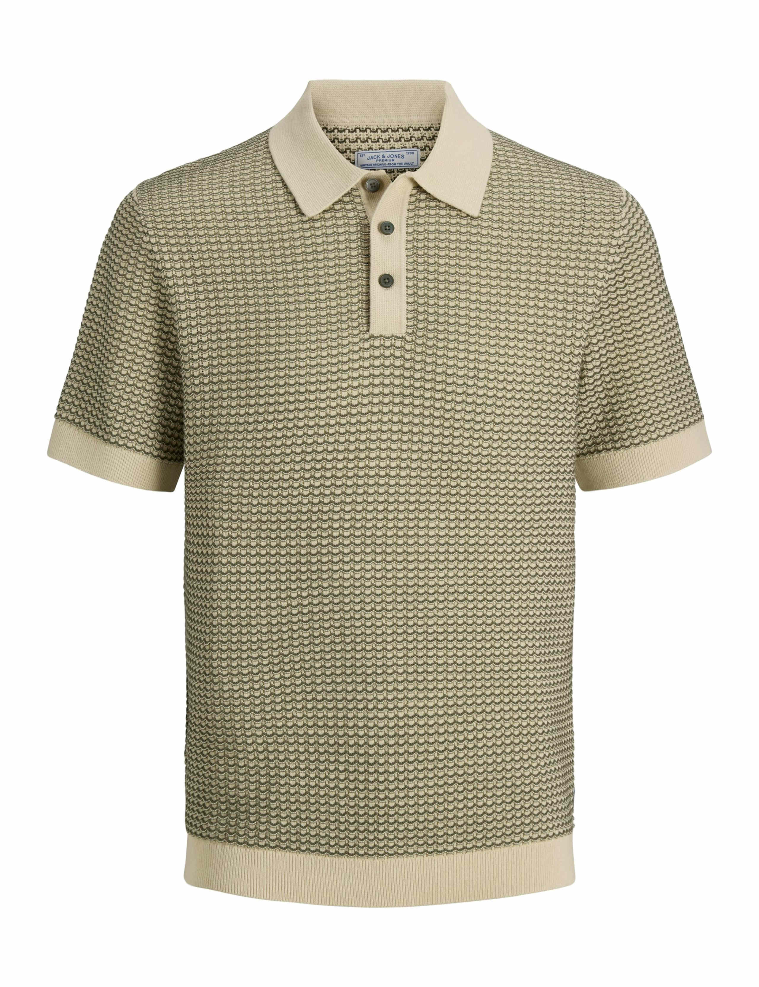 Pure Cotton Textured Knitted Polo Shirt