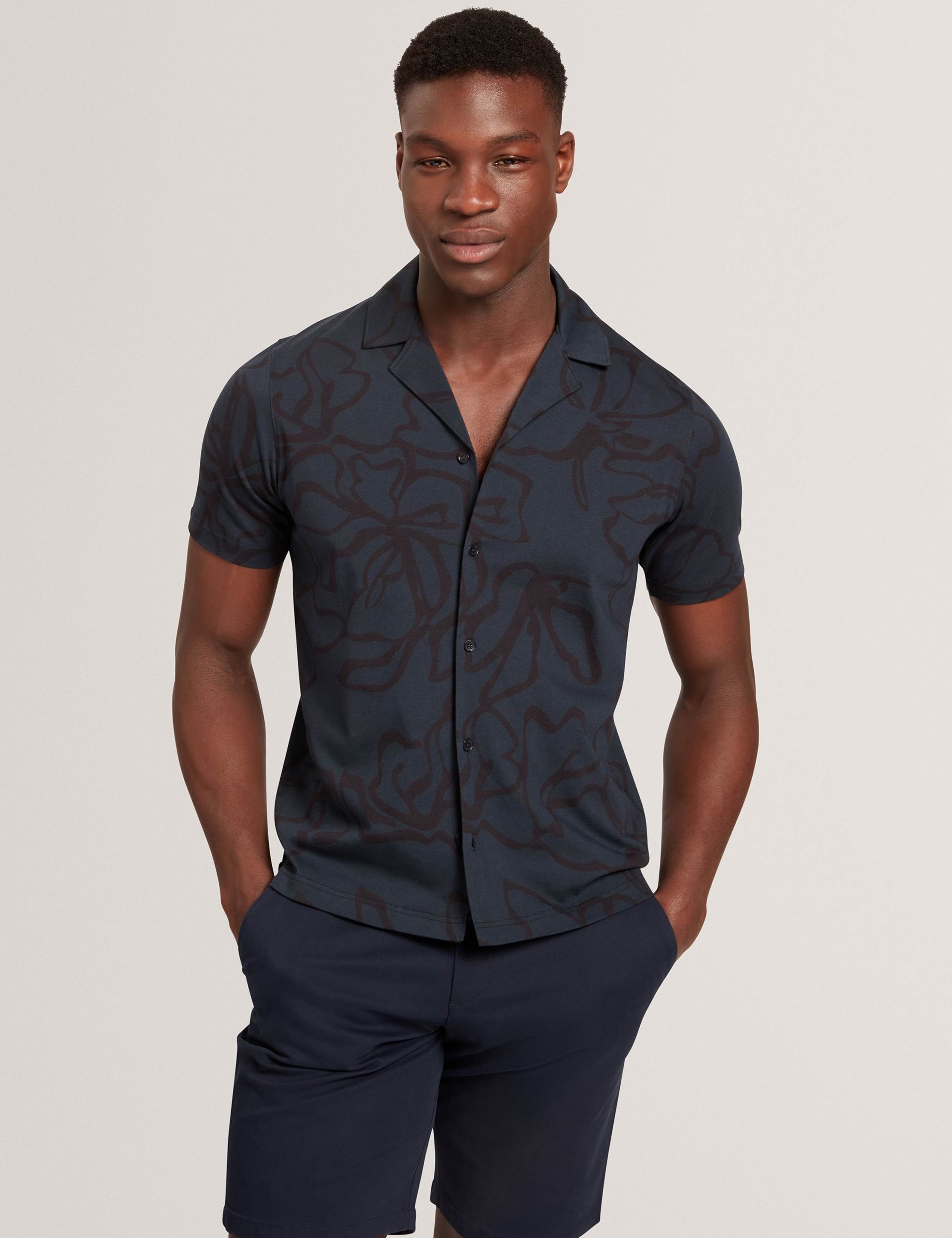 Pure Cotton Floral Short Sleeve Shirt