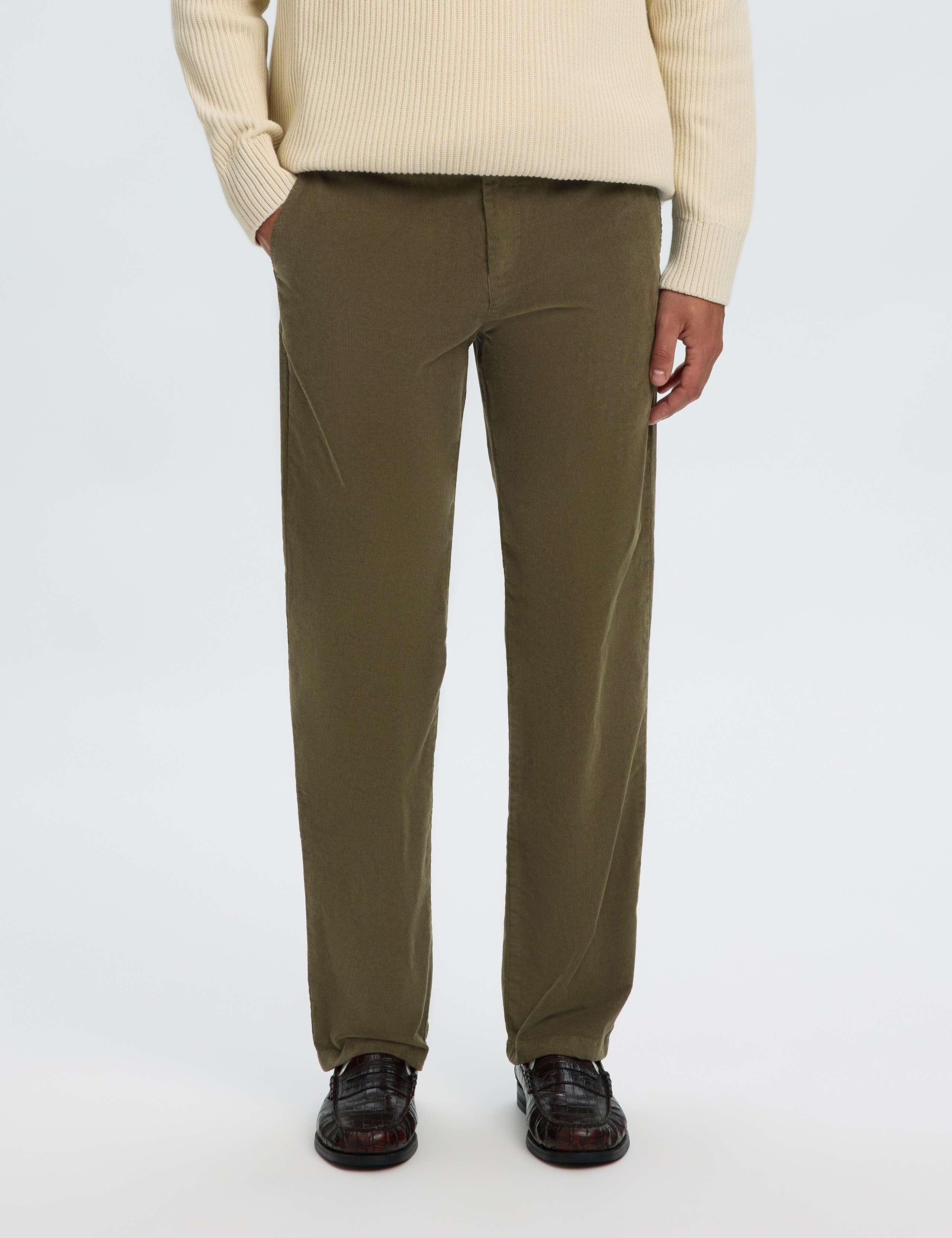 Straight Fit Corduroy Chinos