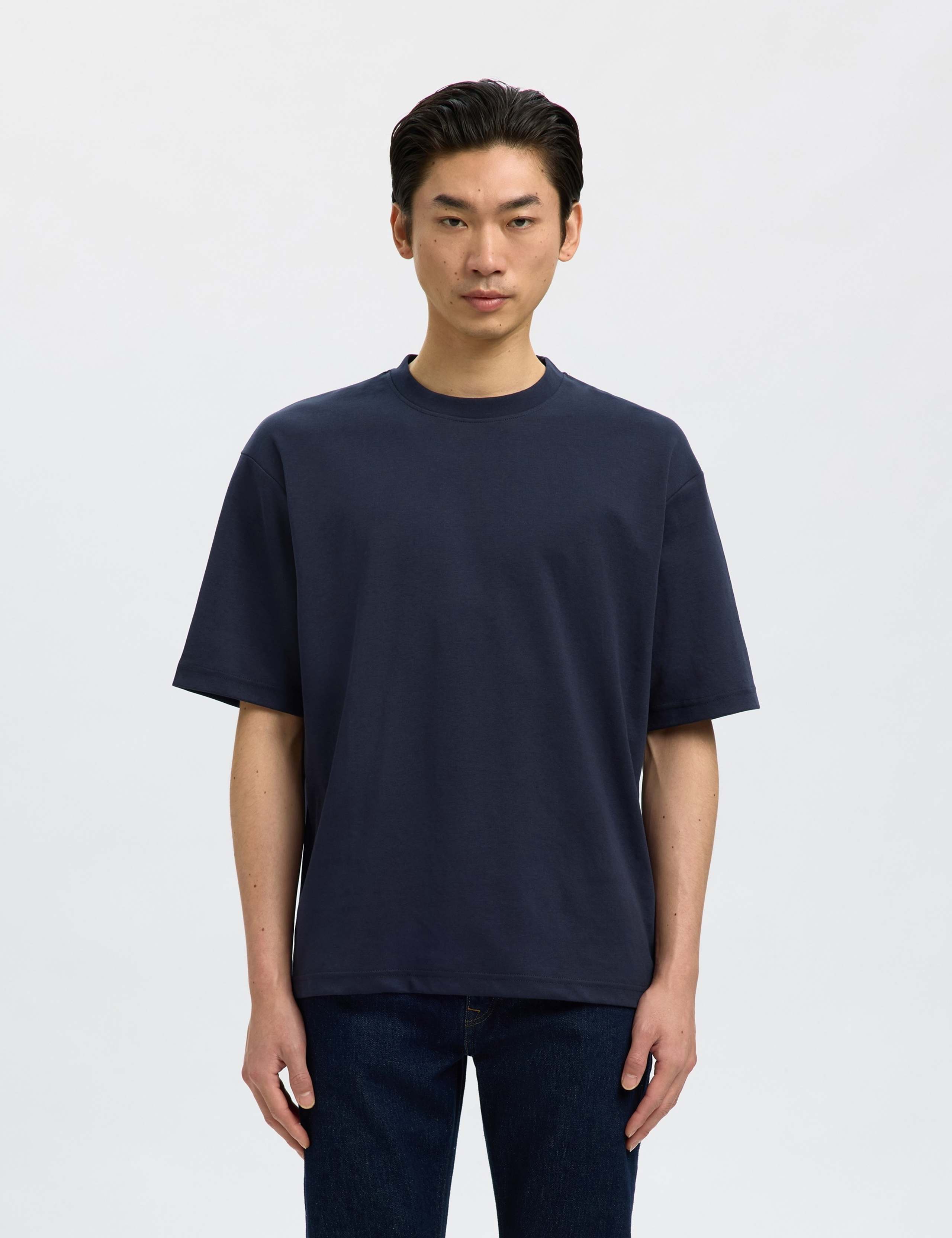 Cotton Blend Crew Neck T-Shirt