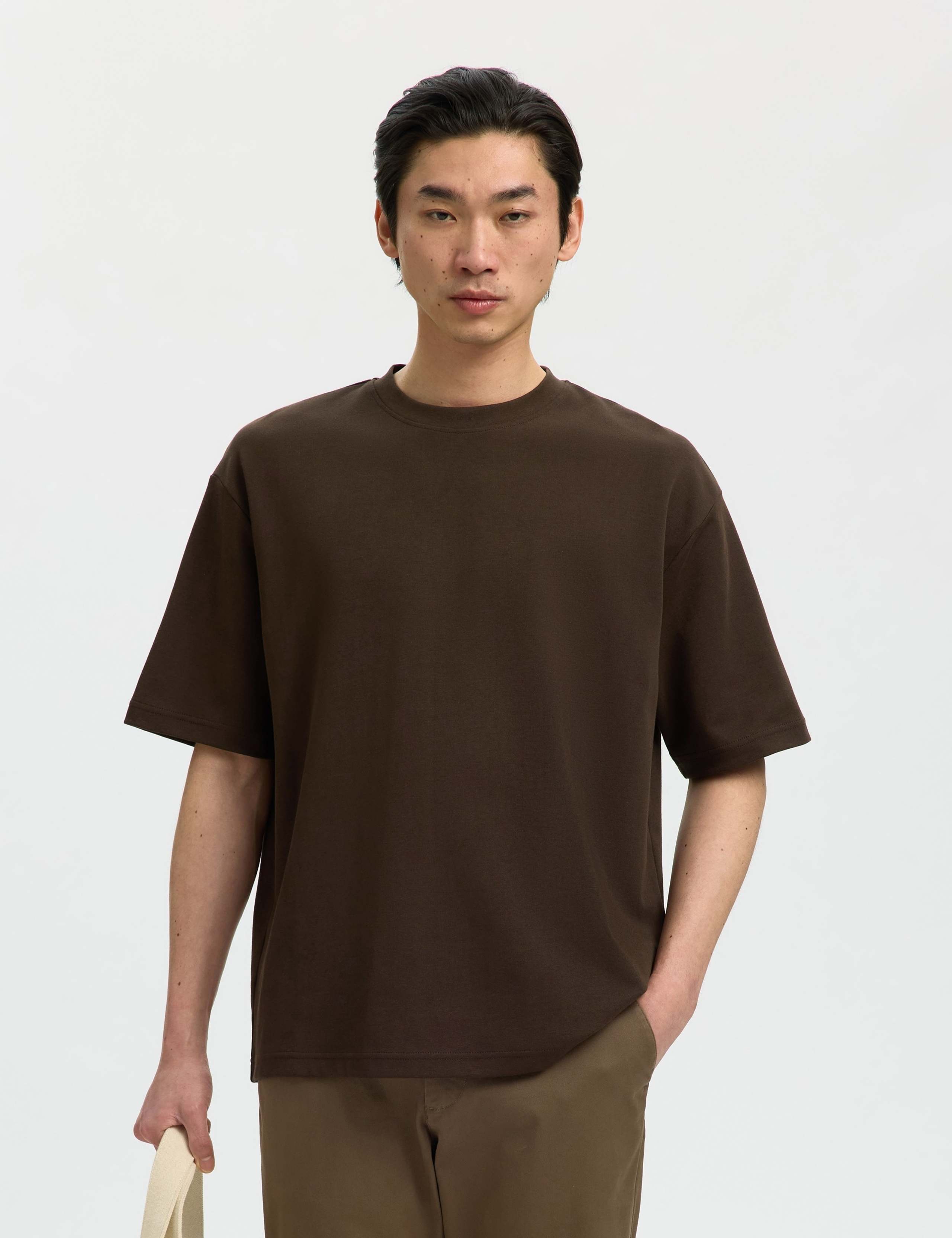 Cotton Blend Crew Neck T-Shirt
