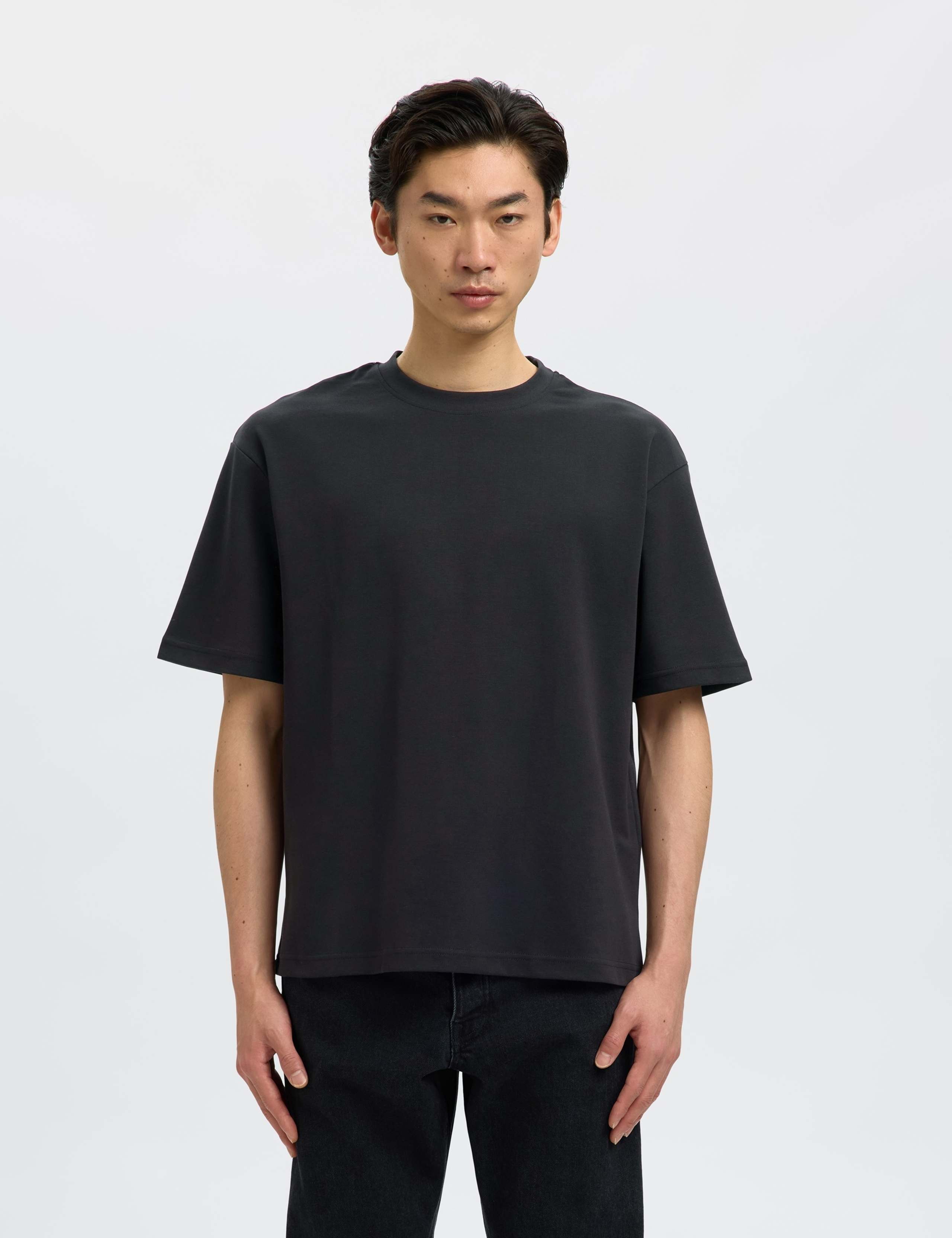 Cotton Blend Crew Neck T-Shirt