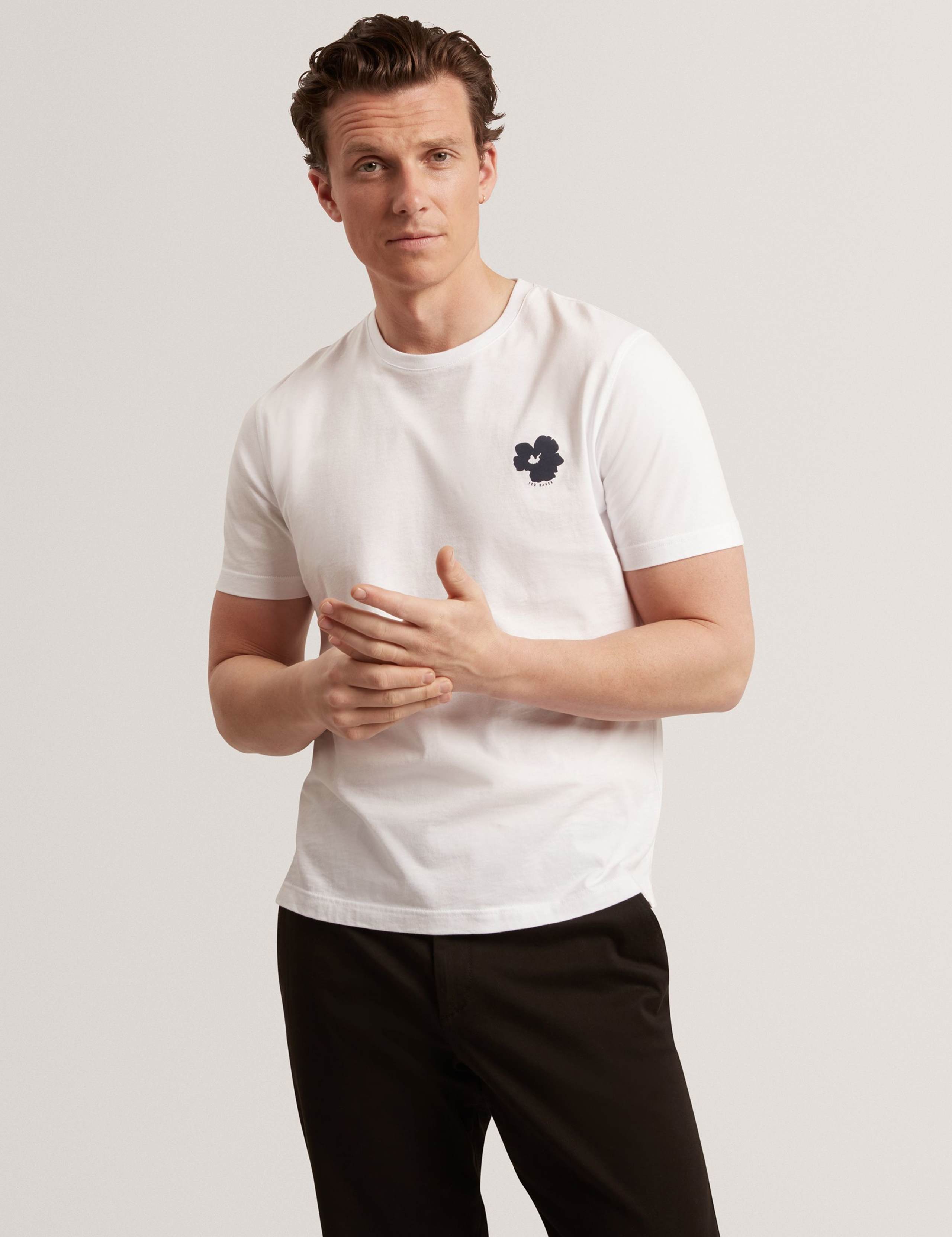 Pure Cotton Floral Placement T-Shirt