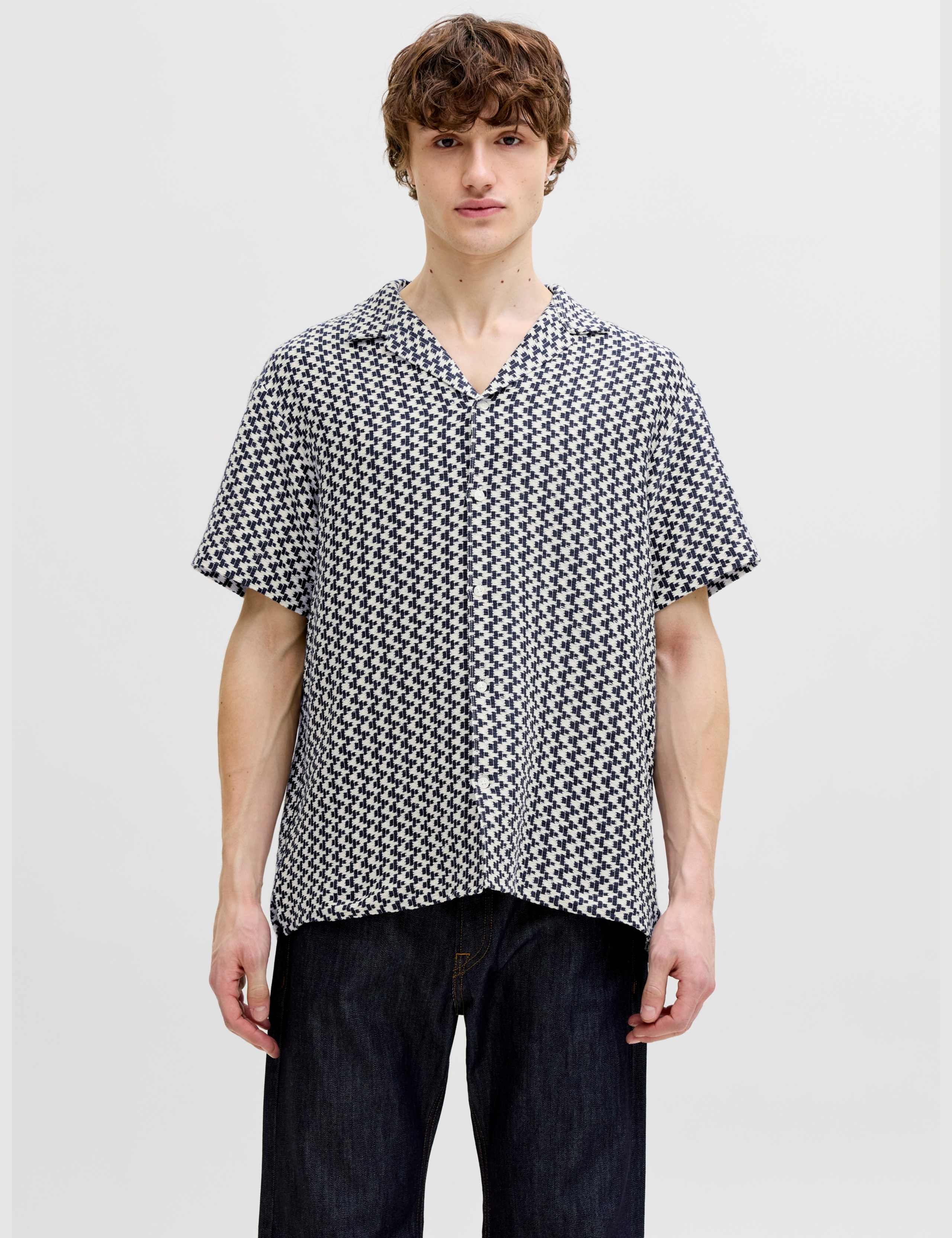 Relaxed Fit Camp Collar Short Sleeve Shirt