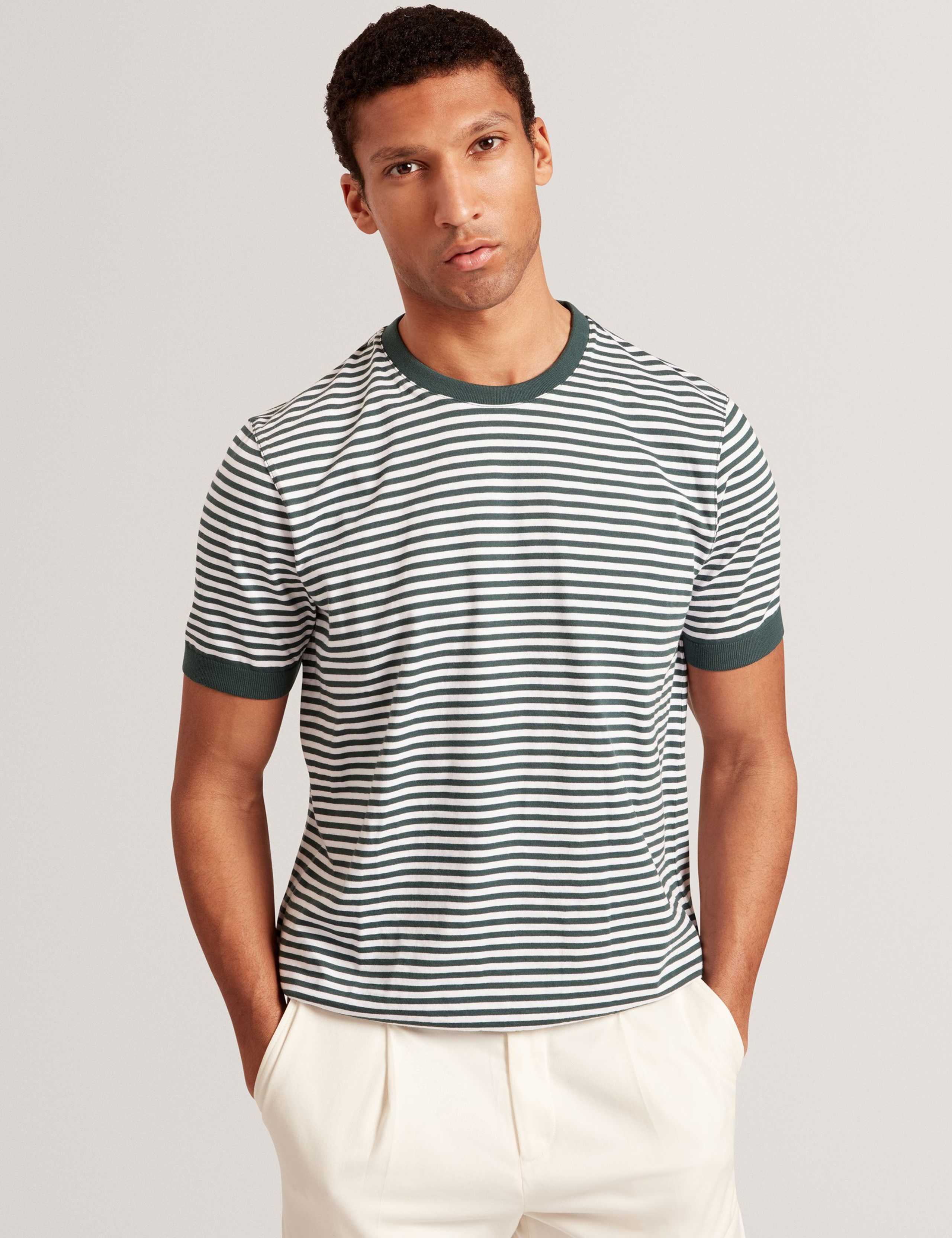 Pure Cotton Striped T-Shirt