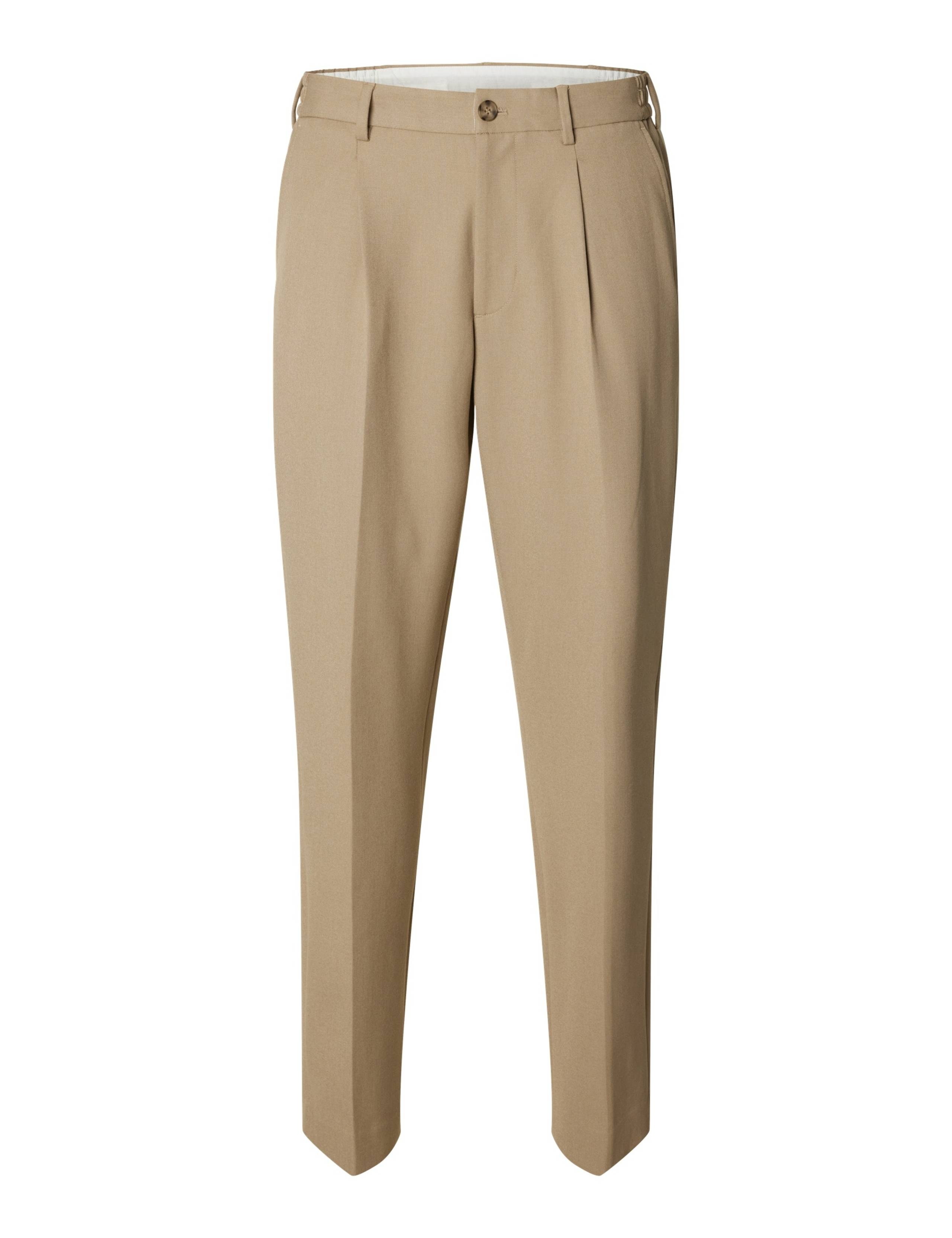 Regular Fit Tapered Pleated Trousers