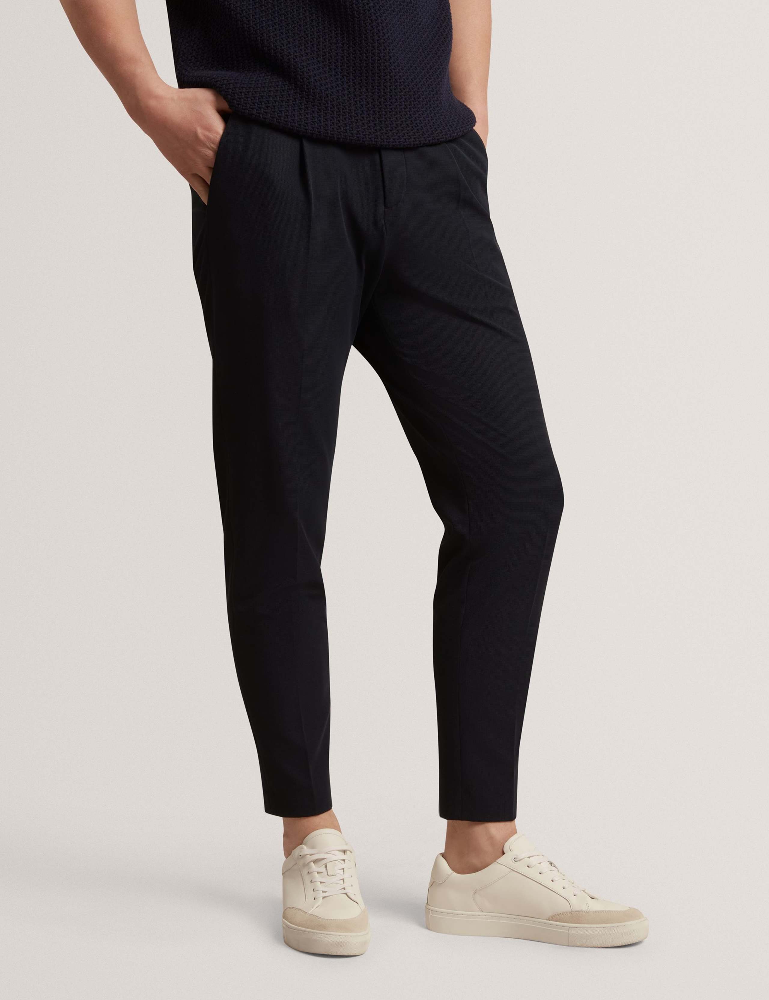 Tapered Fit Waffle Knit Trousers