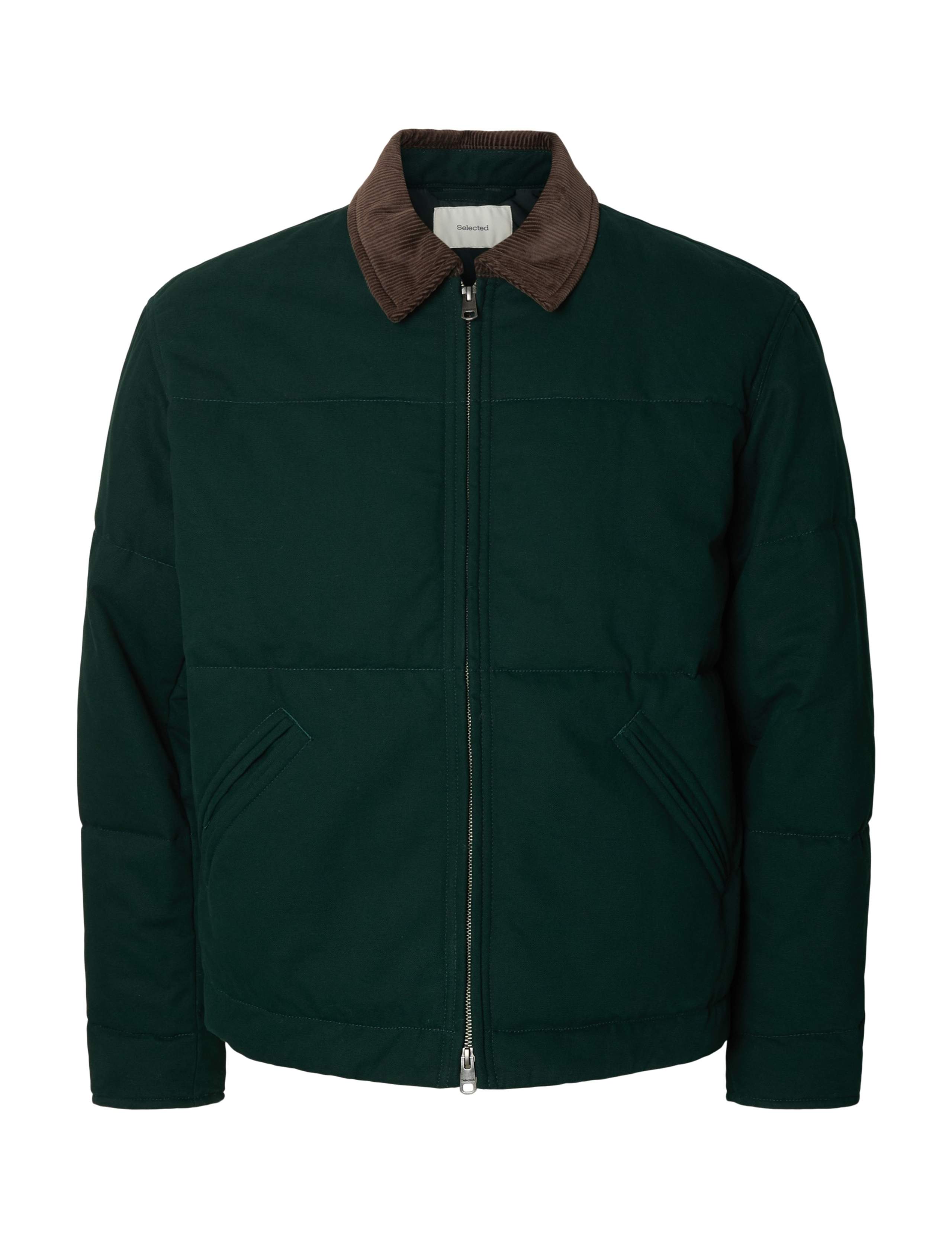 Canvas Cord Collar Padded Jacket