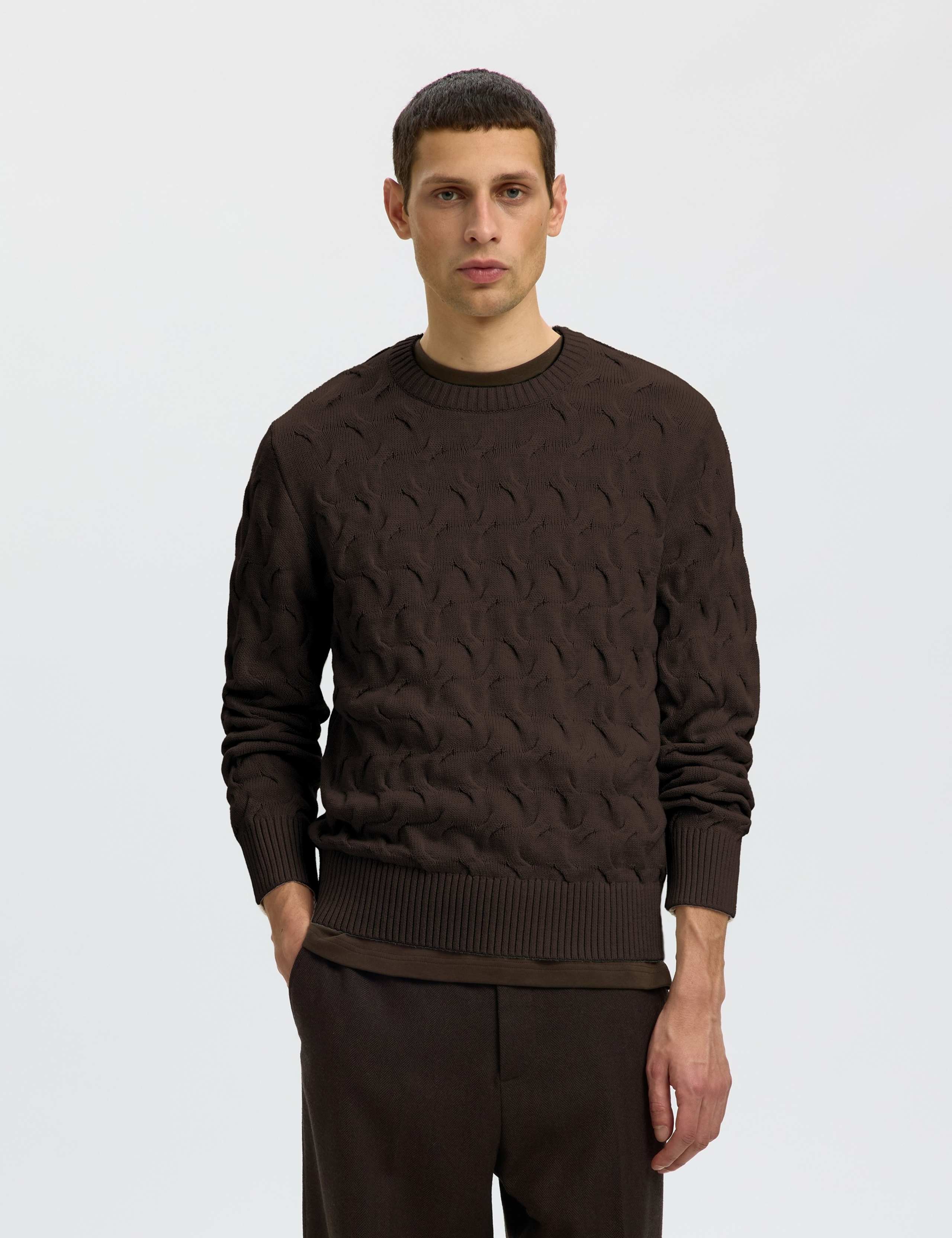 Pure Cotton Cable Crew Neck Jumper