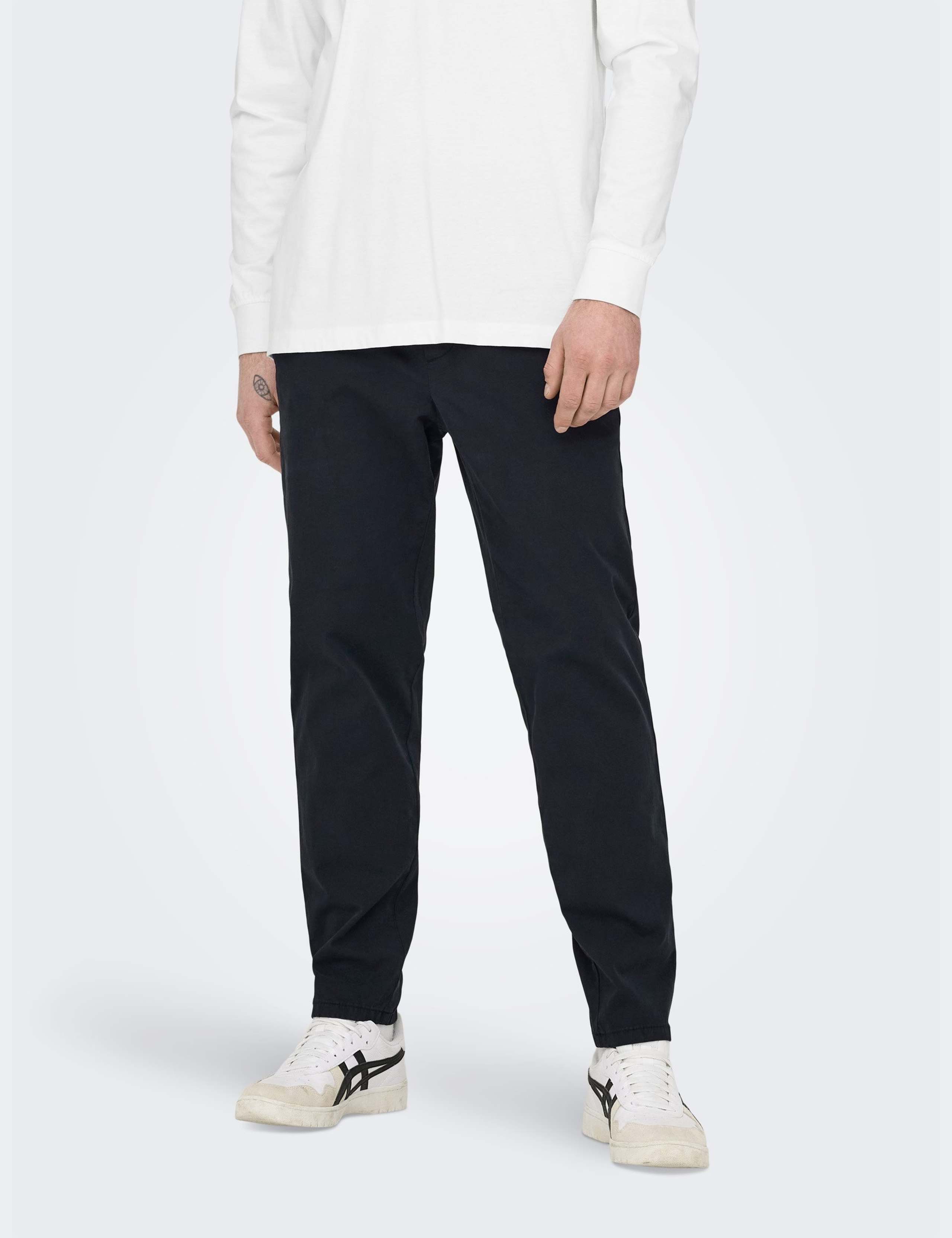 Tapered Fit Elasticated Waist Stretch Trousers