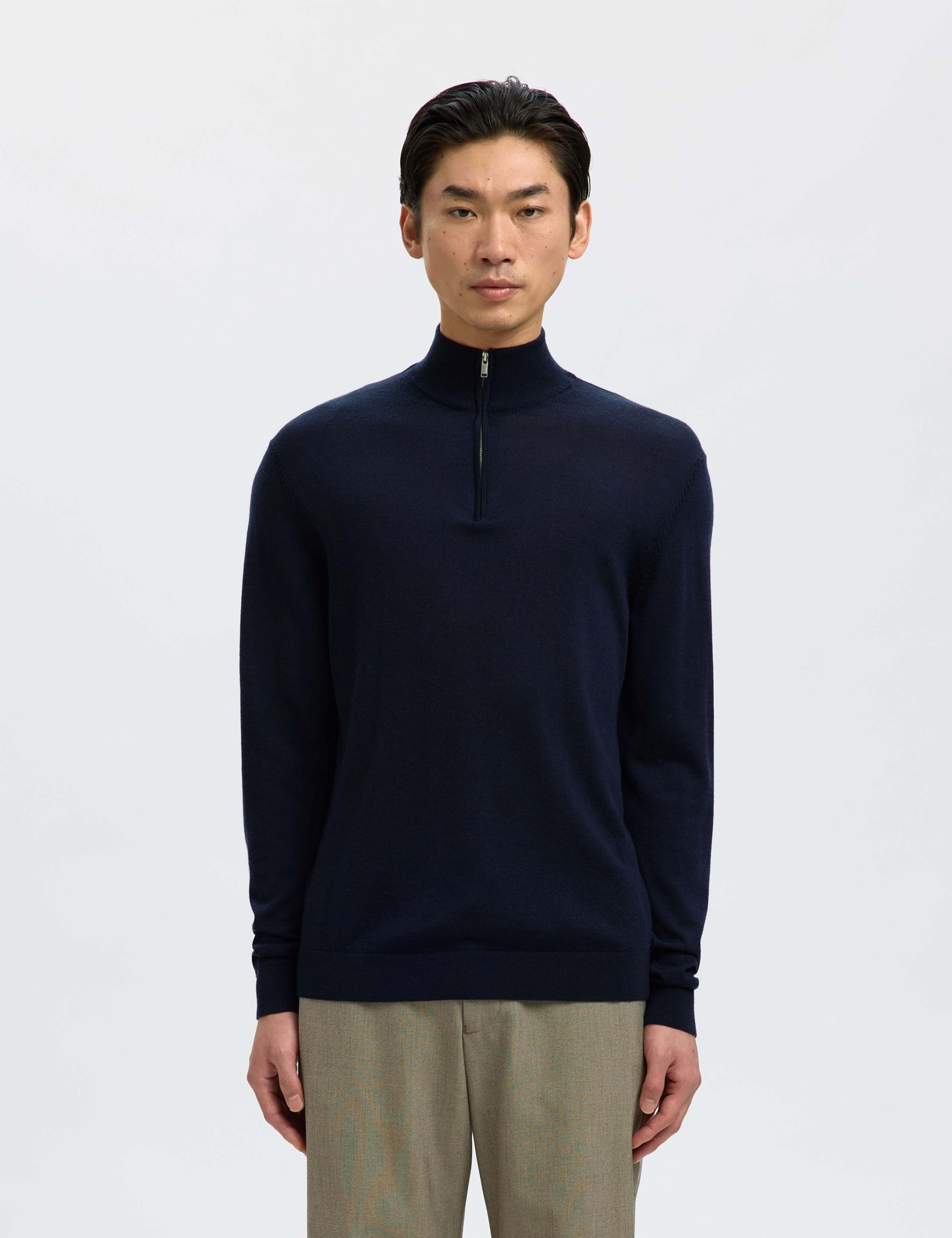Pure Merino Wool Half Zip Jumper