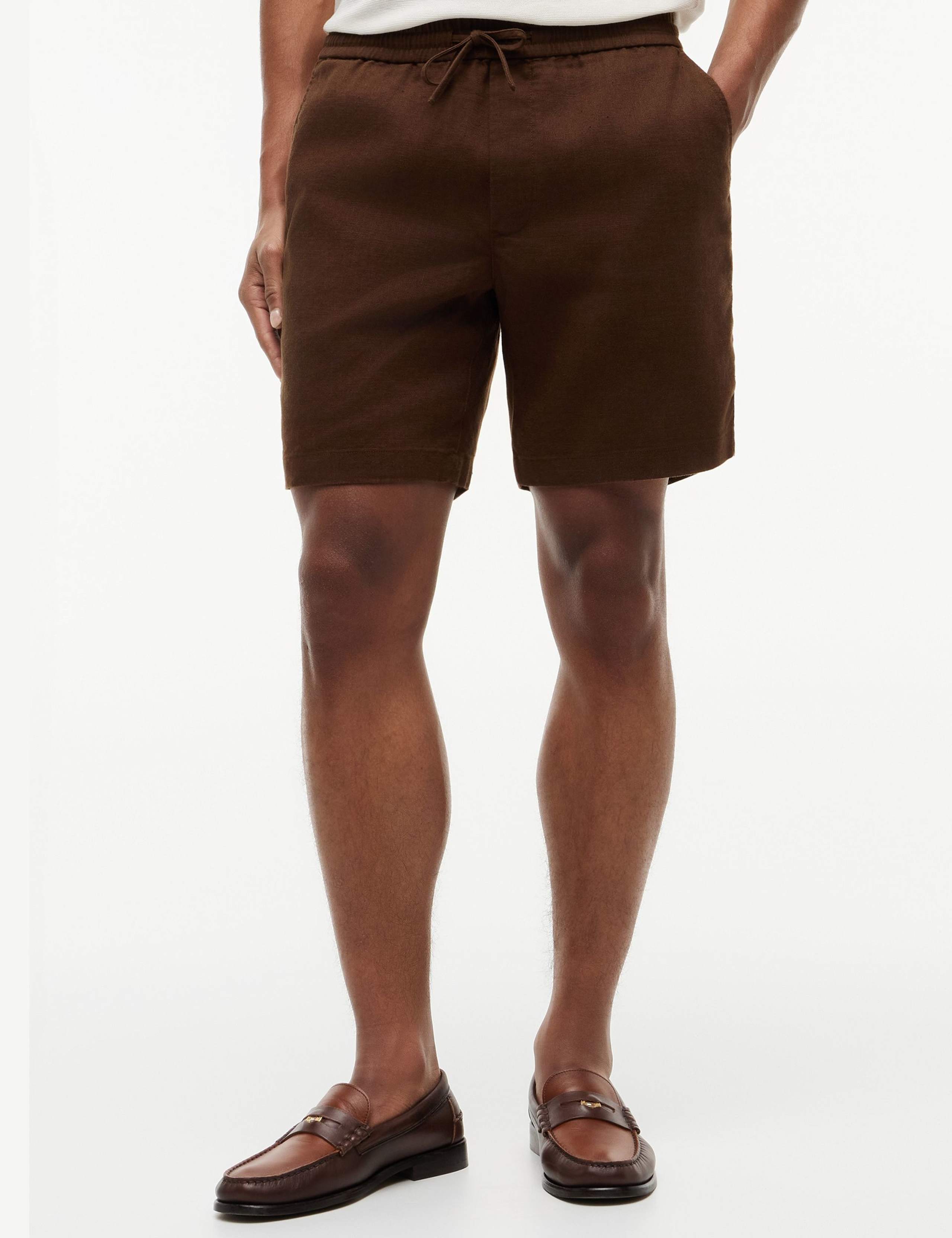 Regular Fit Linen Rich Lightweight Shorts