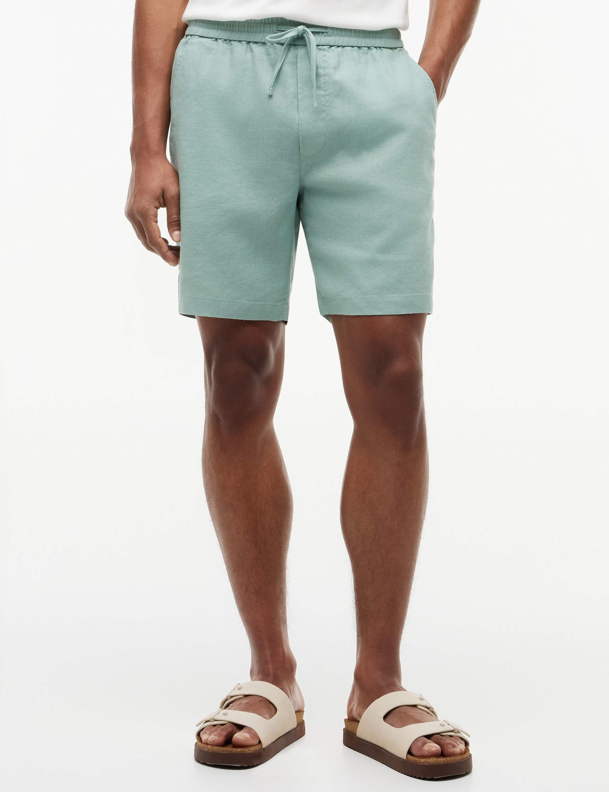 Regular Fit Linen Rich Lightweight Shorts