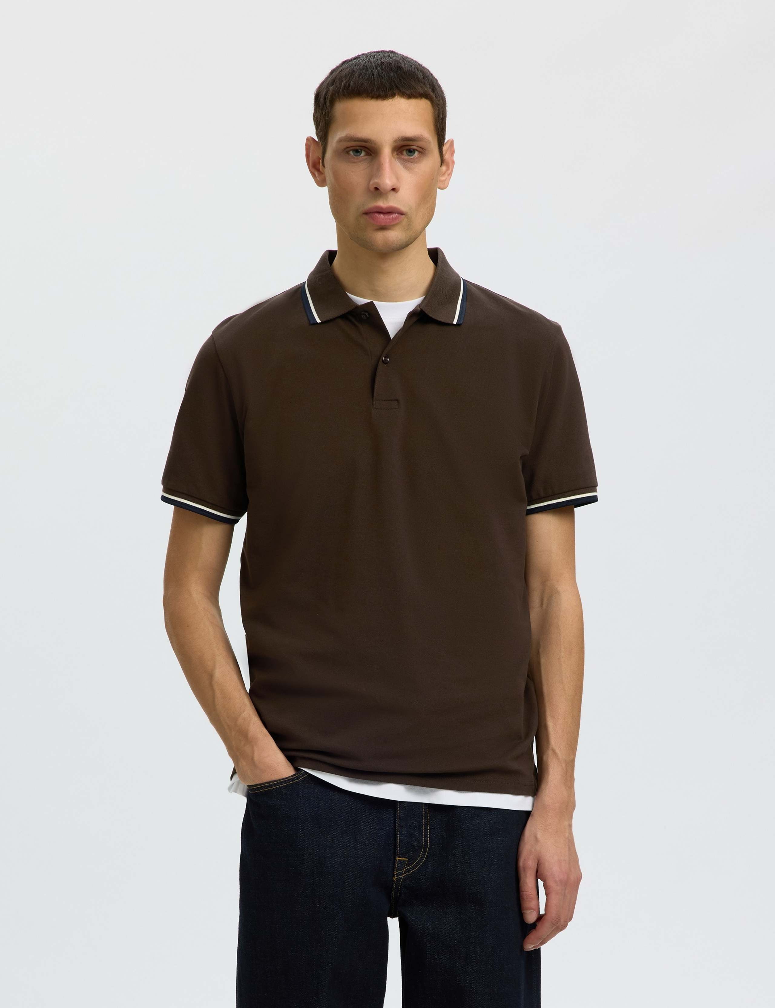 Cotton Rich Piqué Tipped Polo Shirt