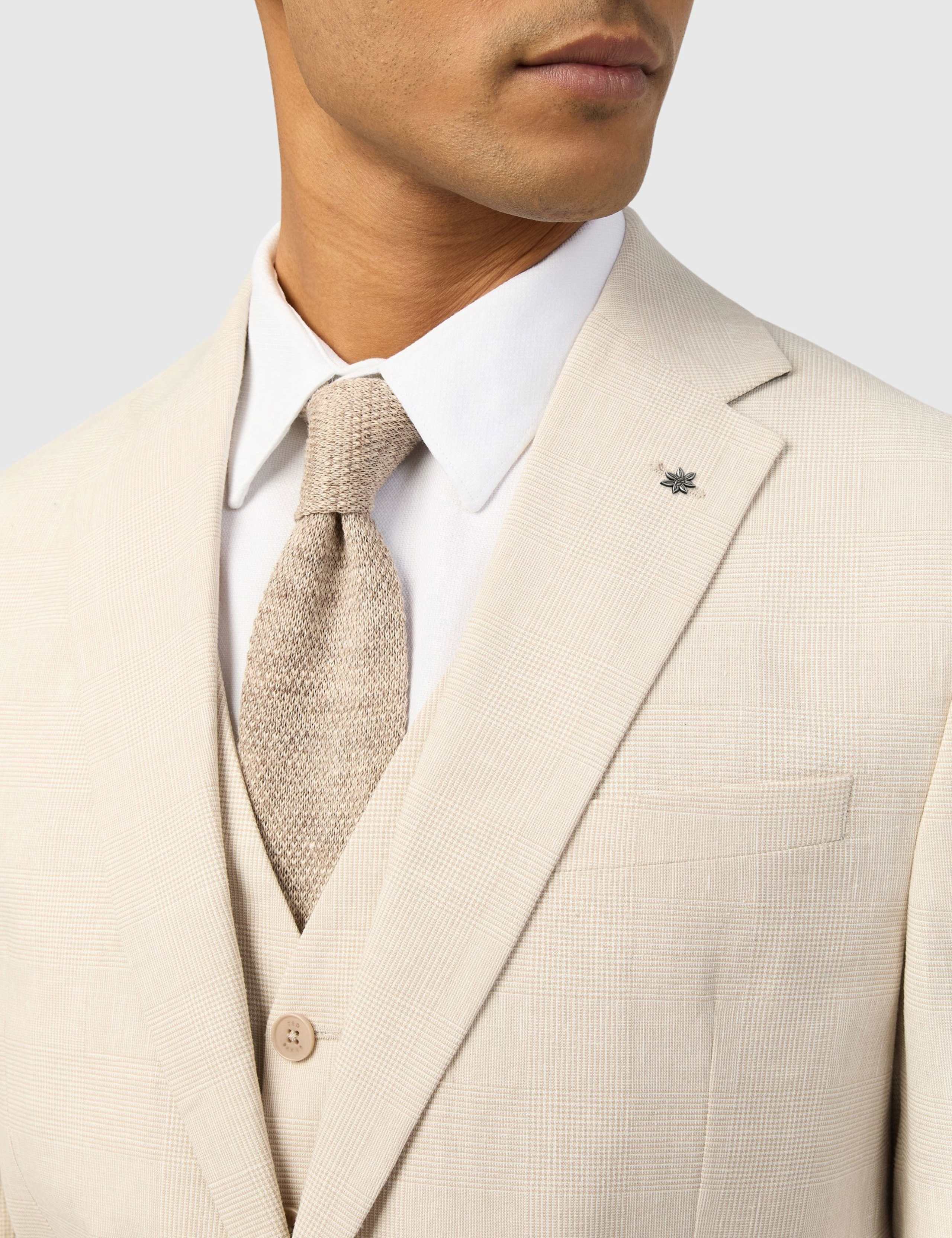 Slim Fit Linen Blend Check Suit 4 of 4