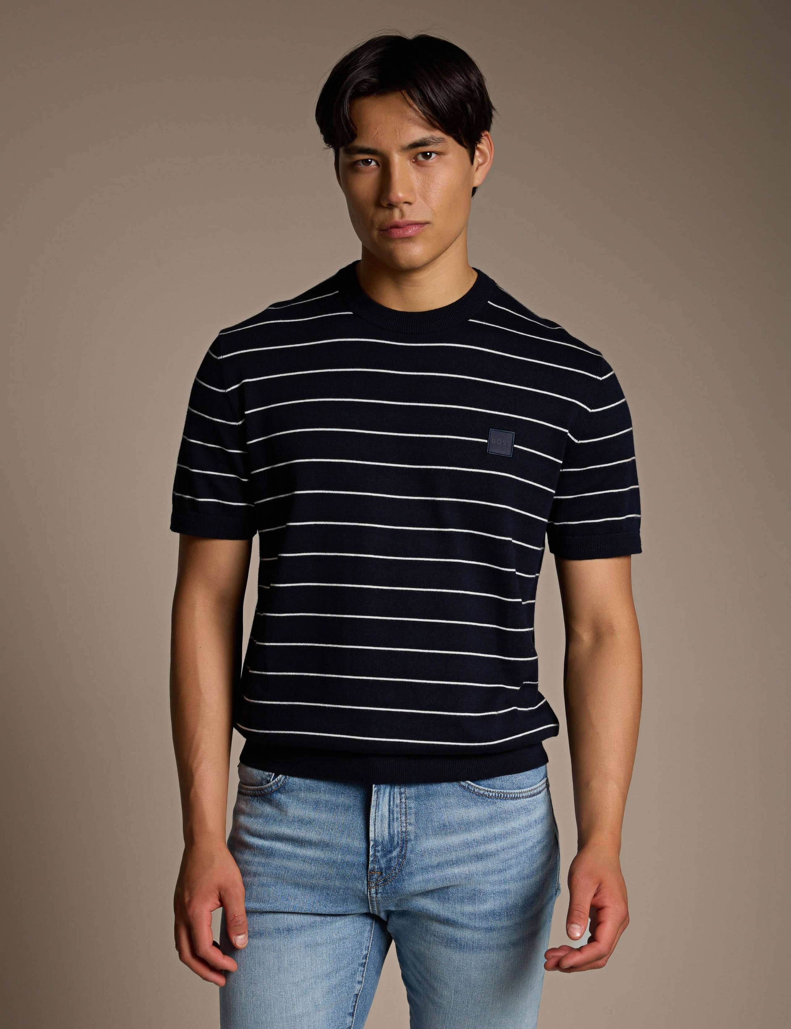 Kanacho Cotton Rich Striped T-Shirt