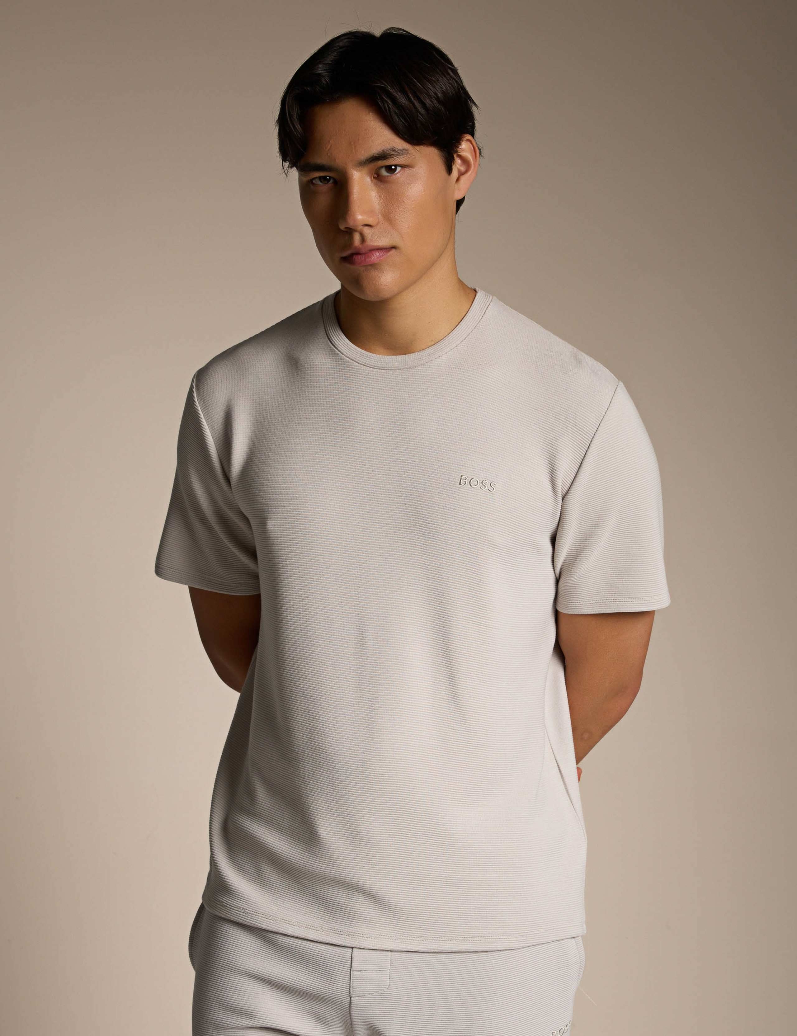 Modal Rich Ribbed Jersey Crew Neck T-Shirt