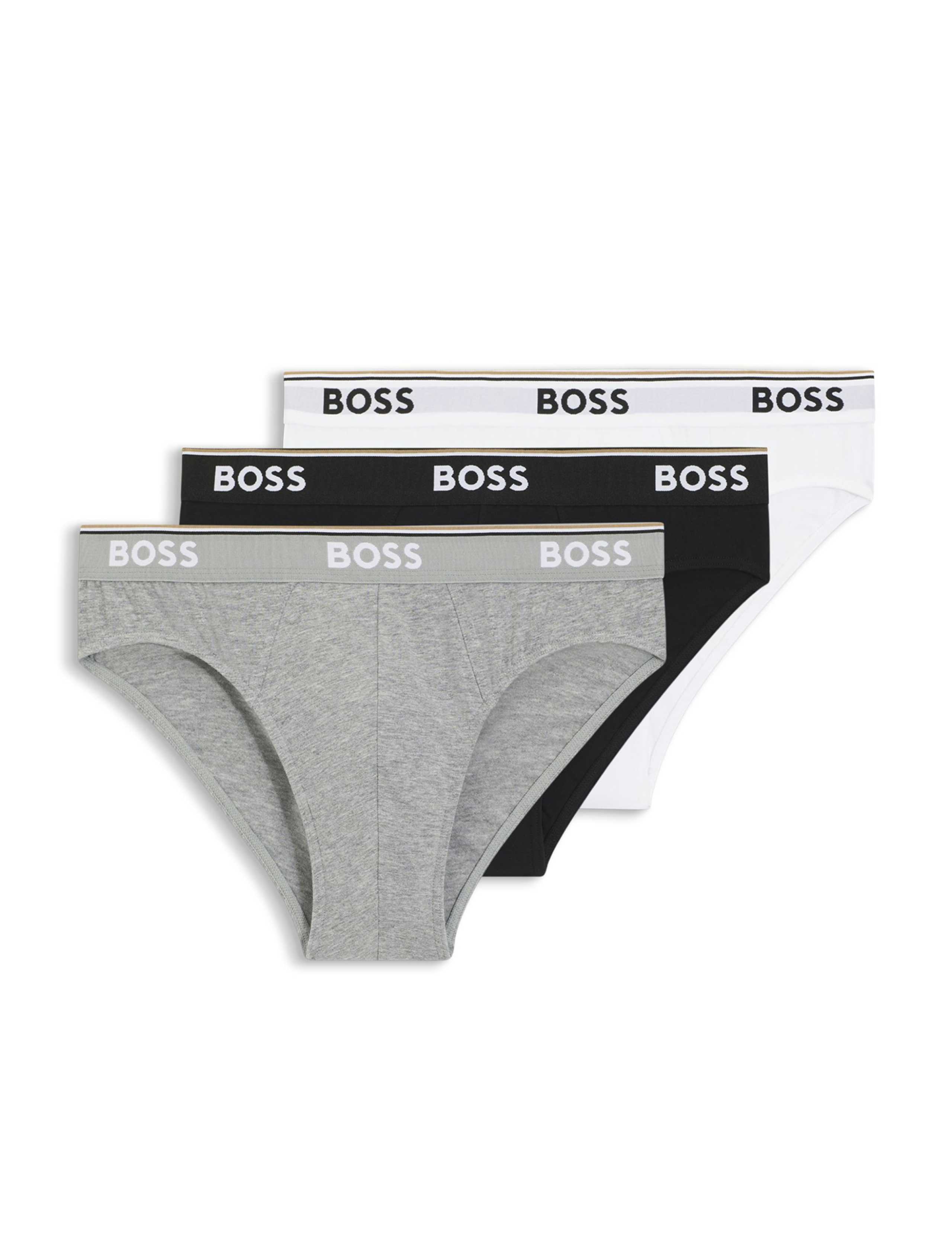3 Pack Power Cotton Rich Logo Waistband Briefs