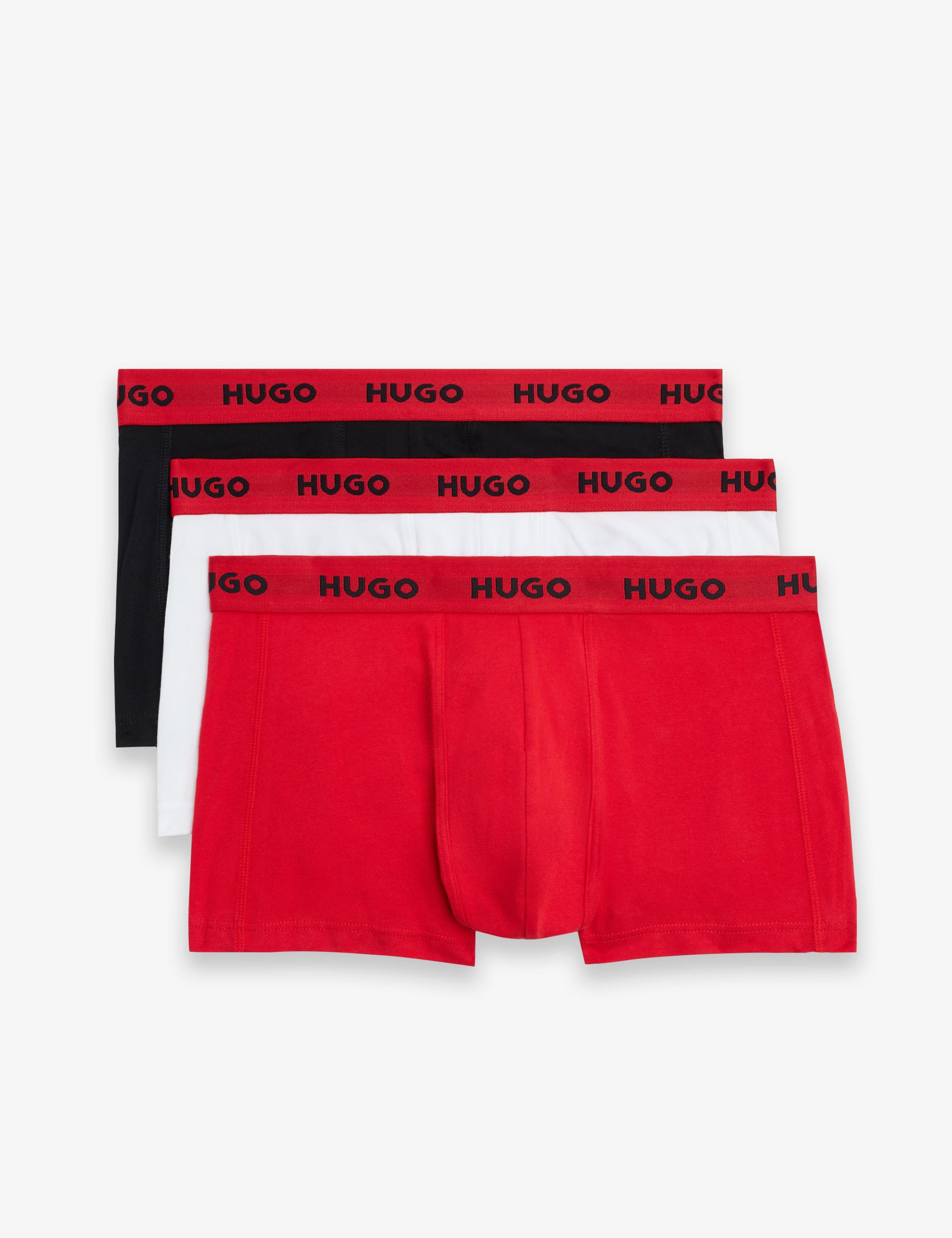 3 Pack Cotton Rich Logo Waistband Trunks