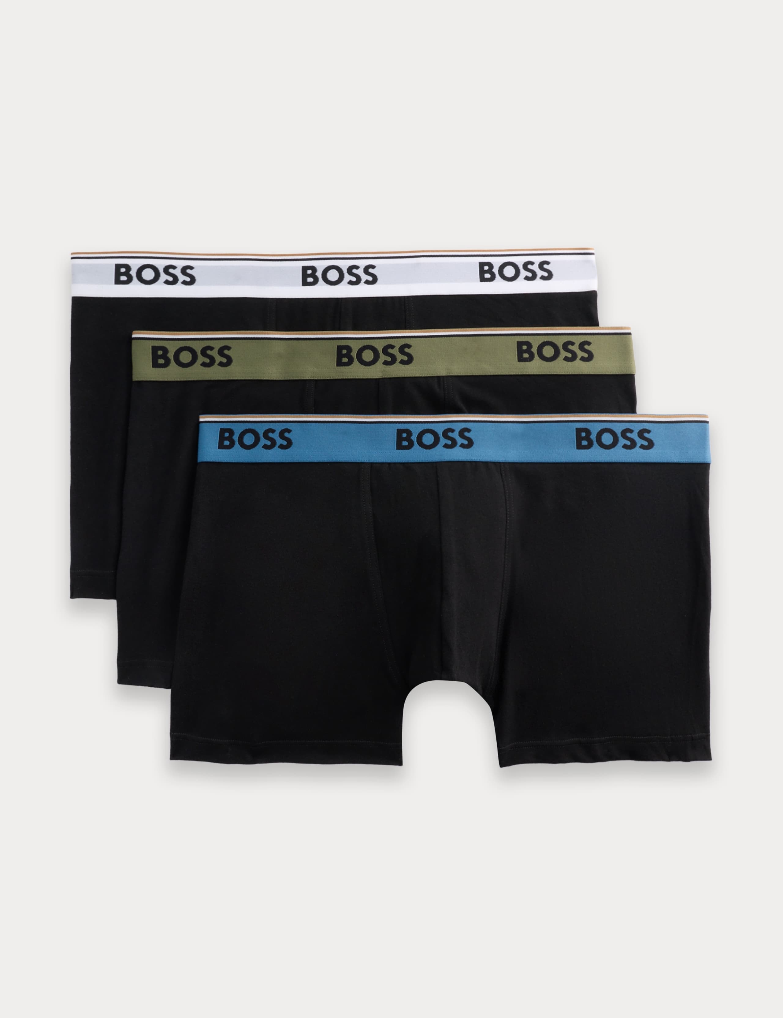 3 Pack Cotton Stretch Logo Waistband Trunks