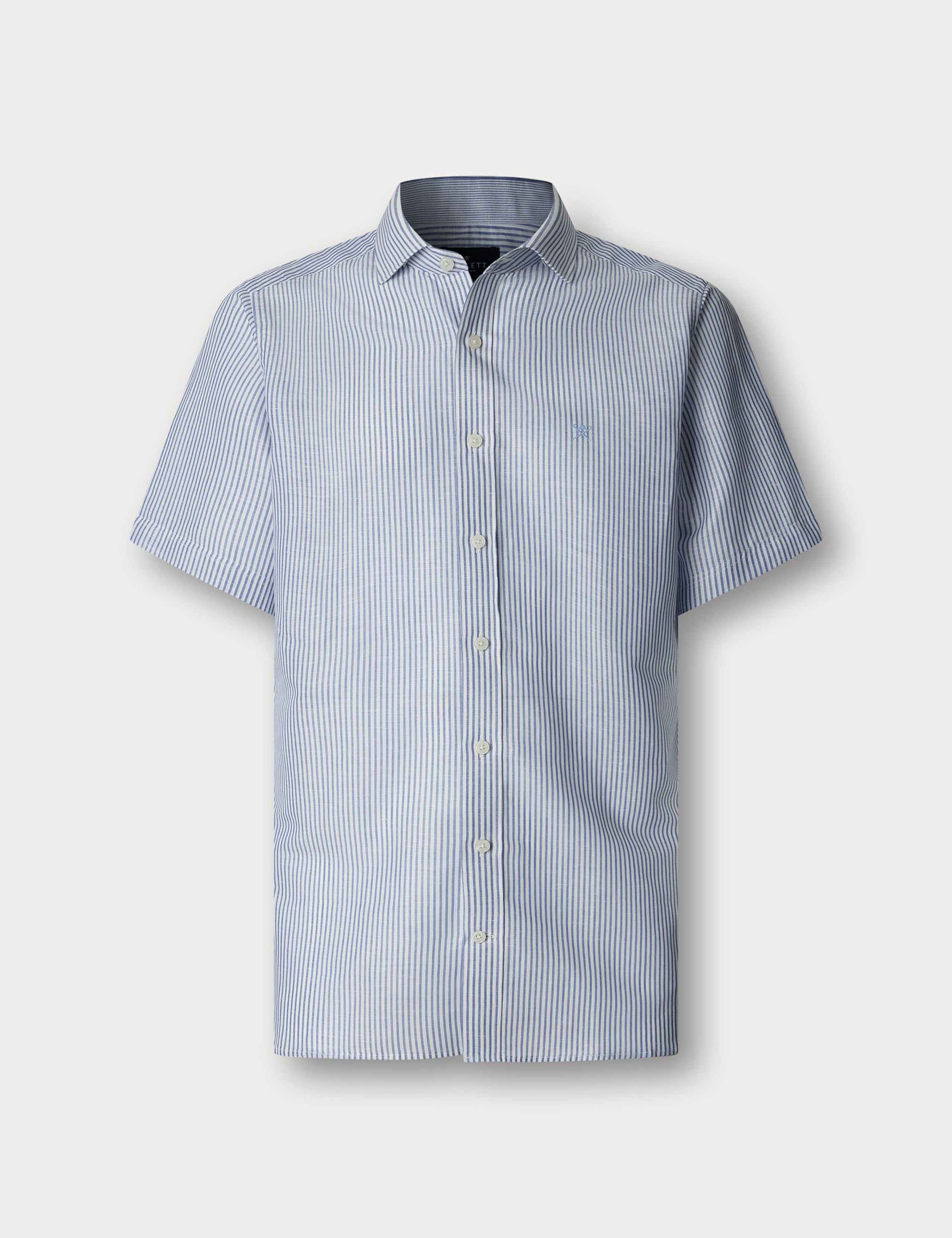 Tailored Linen Rich Bengal Short Sleeve Shirt