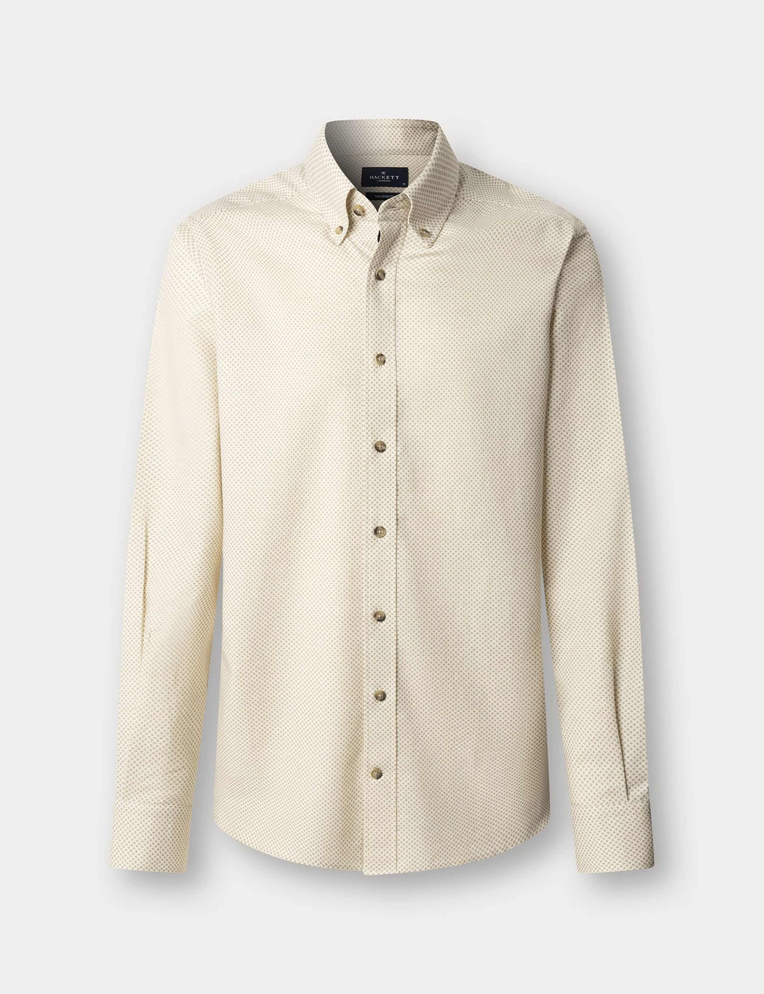 Tailored Fit Pure Cotton Geometric Shirt