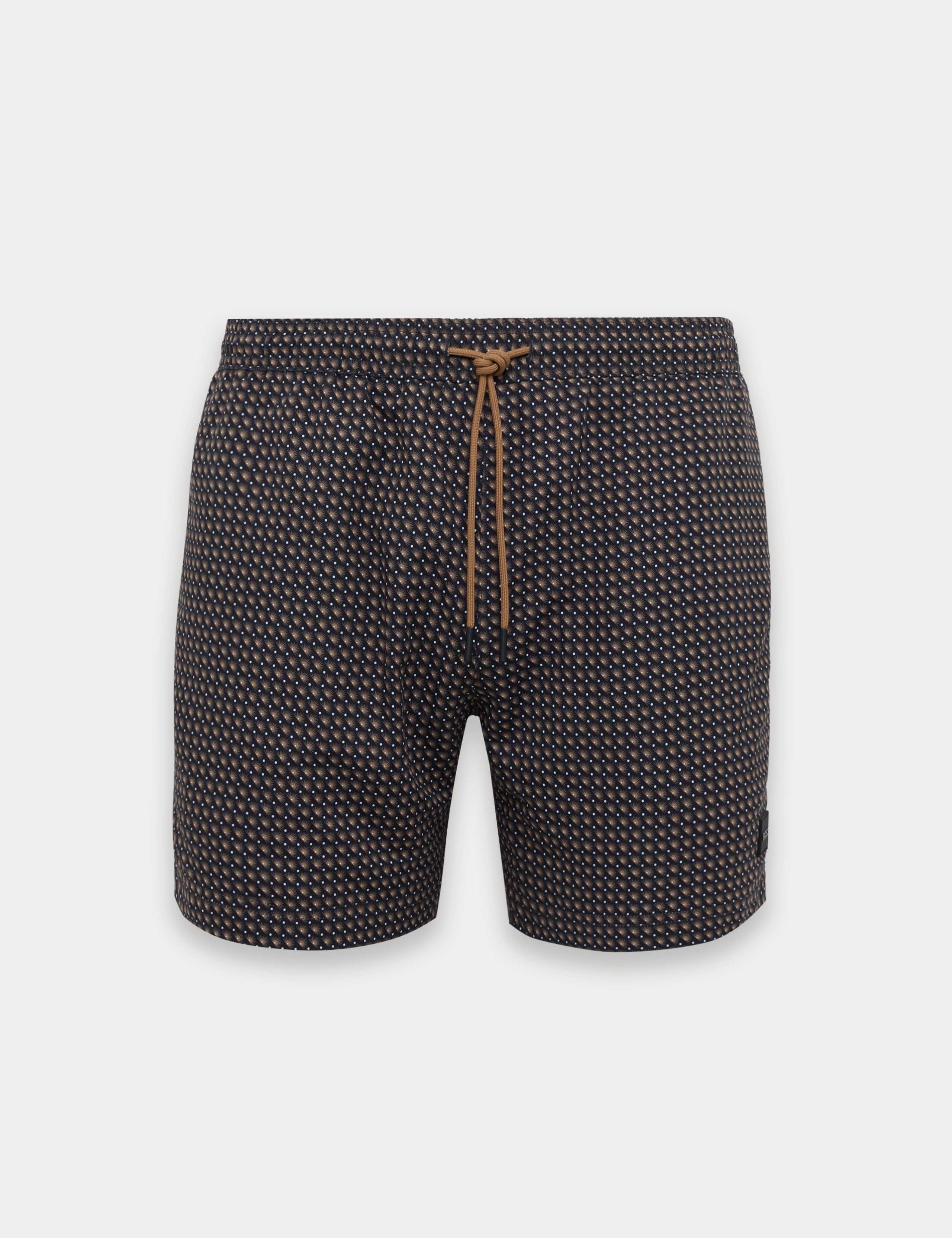 Quick Dry Pocketed Printed Swim Shorts