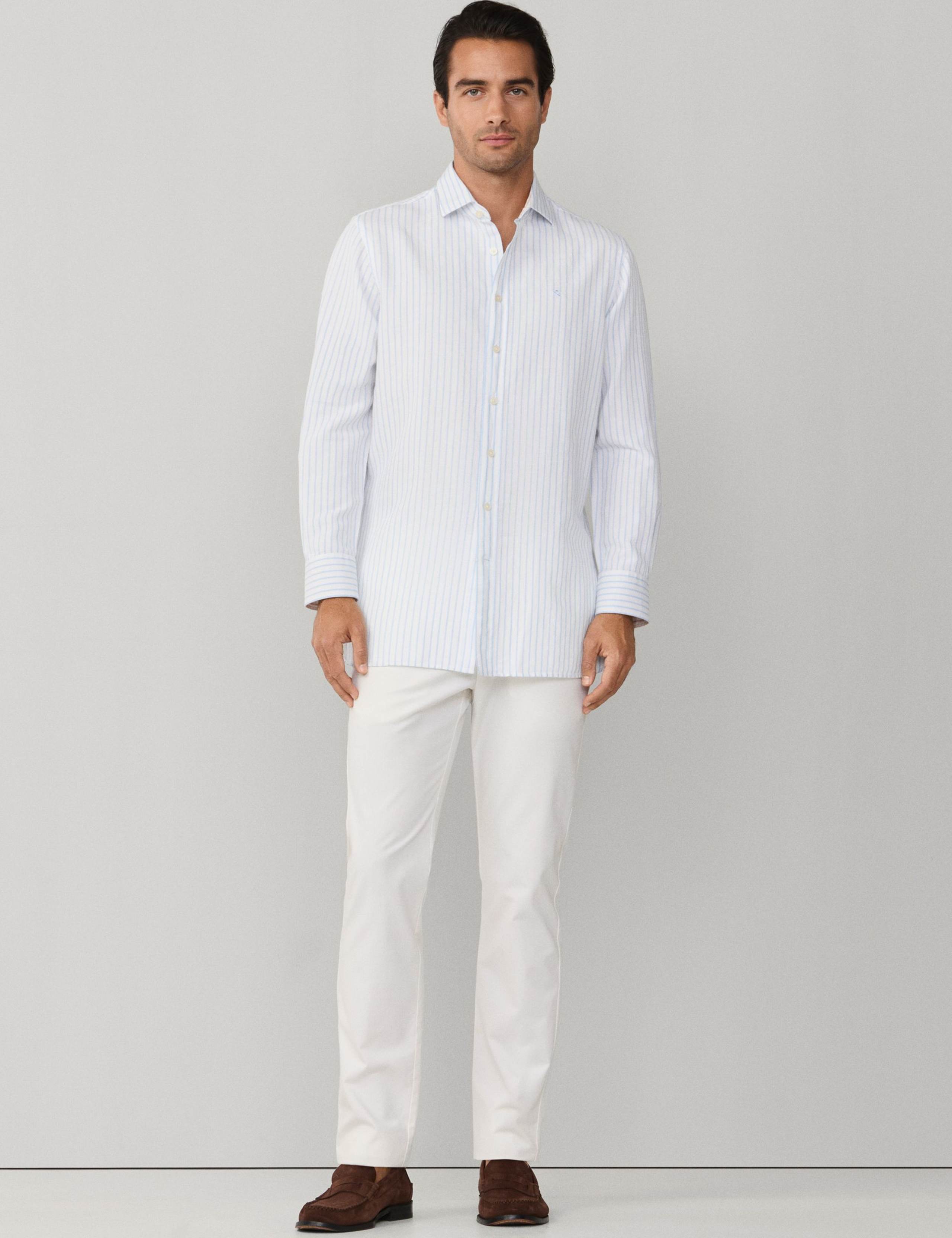 Tailored Fit Cotton Rich Striped Shirt