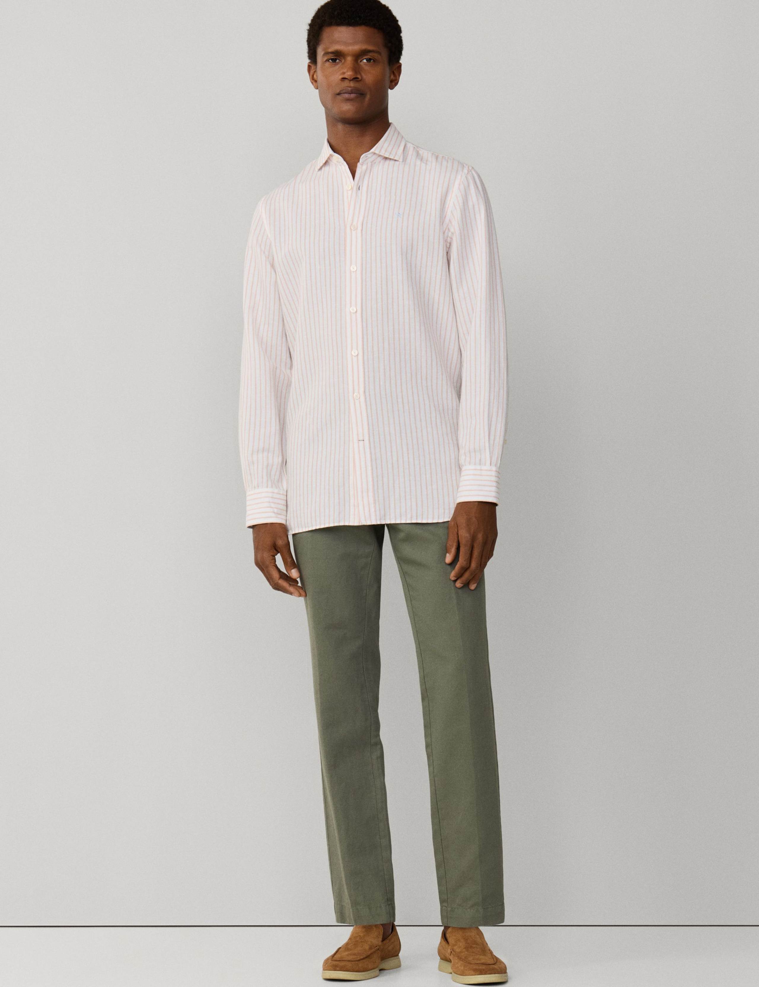 Tailored Fit Cotton Rich Striped Shirt