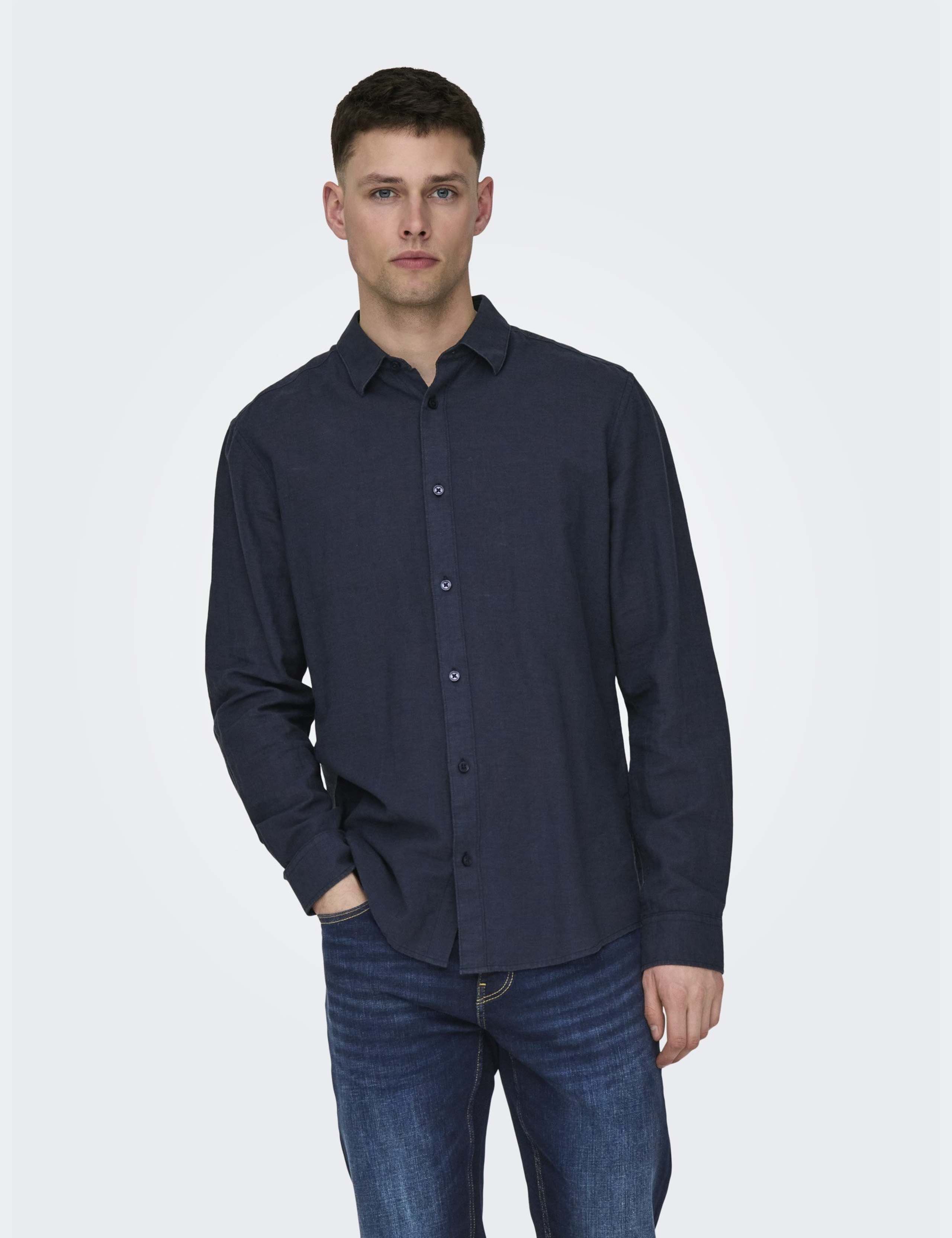 Slimt Fit Linen Blend Shirt