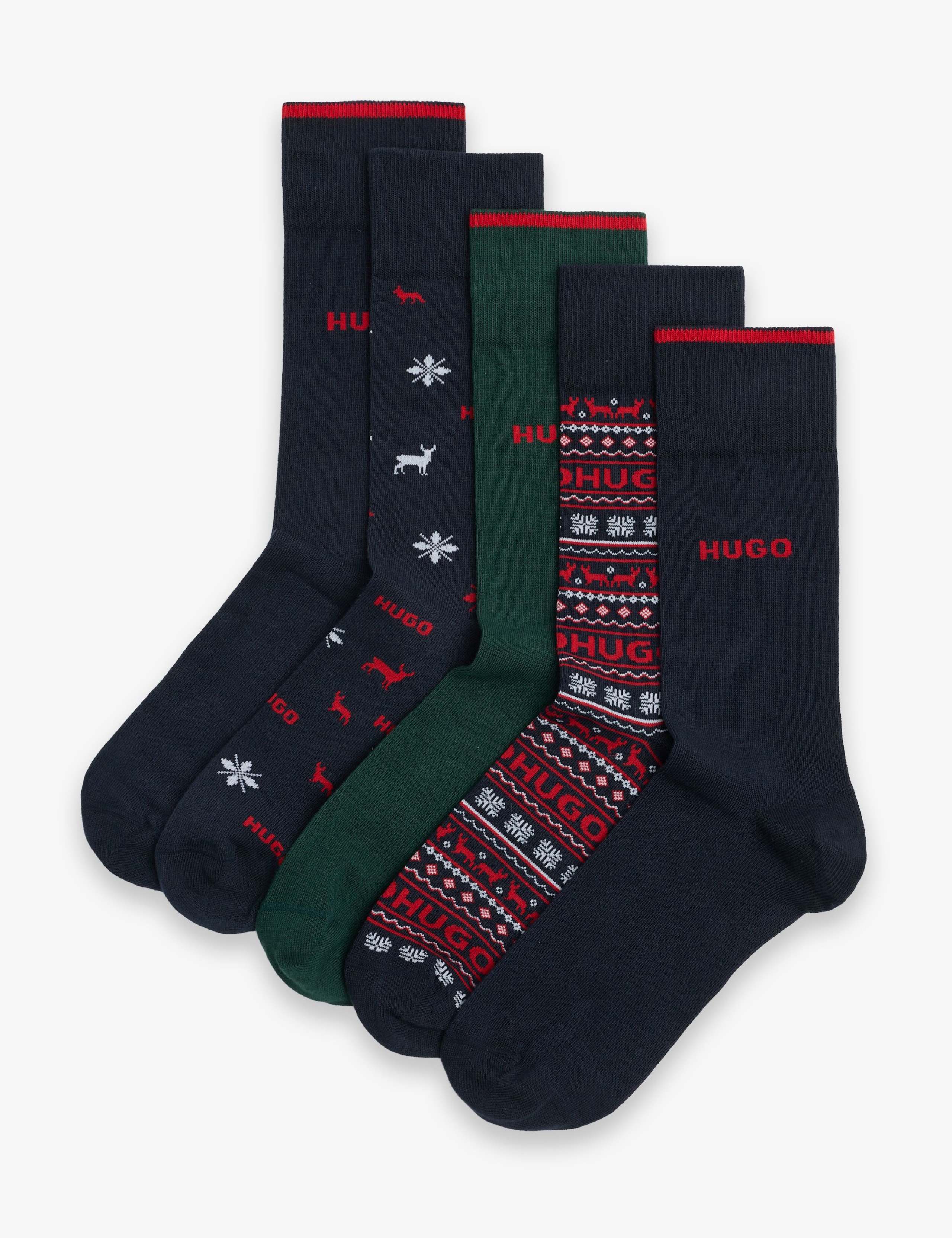 5 Pack Christmas Cotton Blend Socks