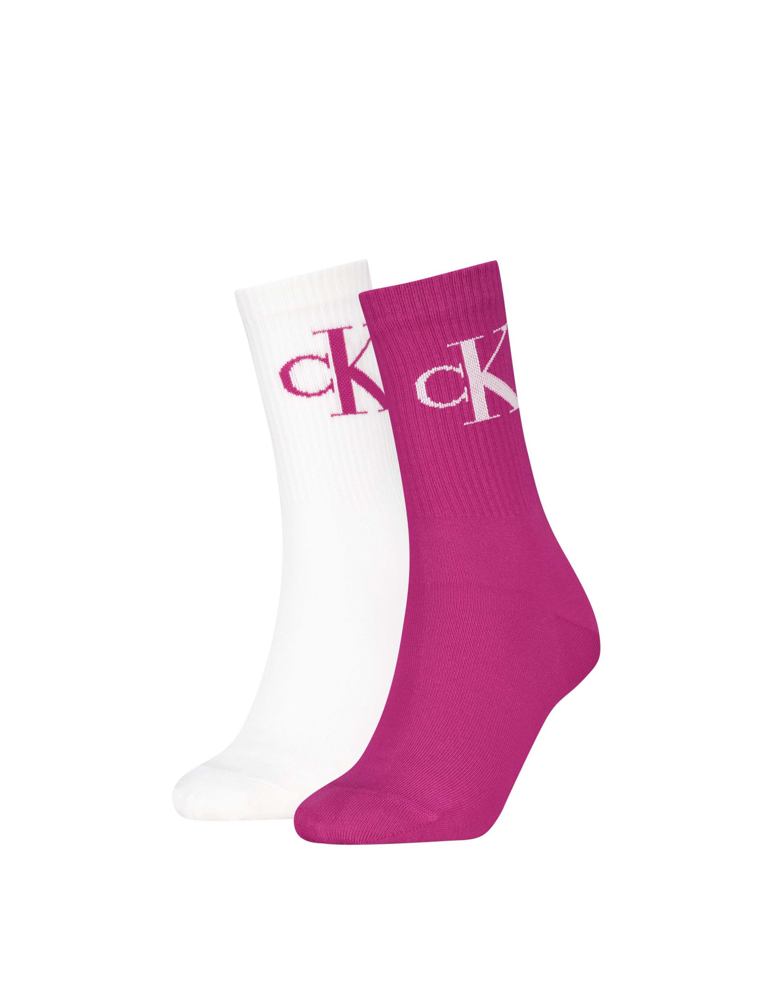 2 Pack Cotton Rich Monogram Ankle High Socks