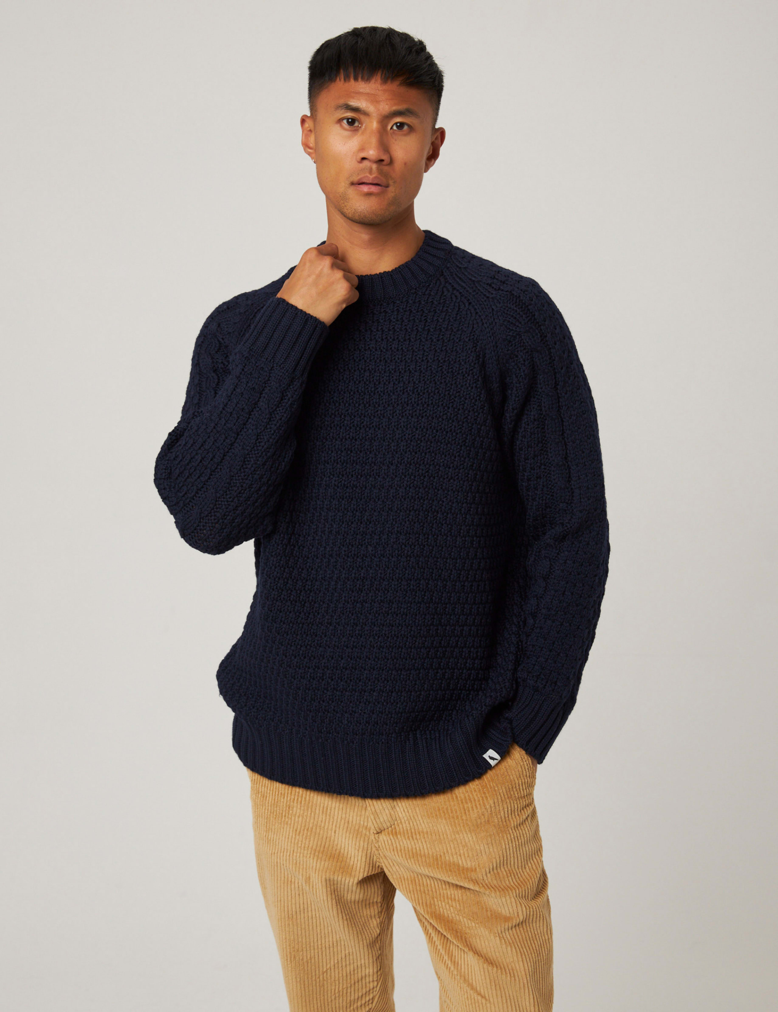 Pure Wool Cable Crew Neck Jumper
