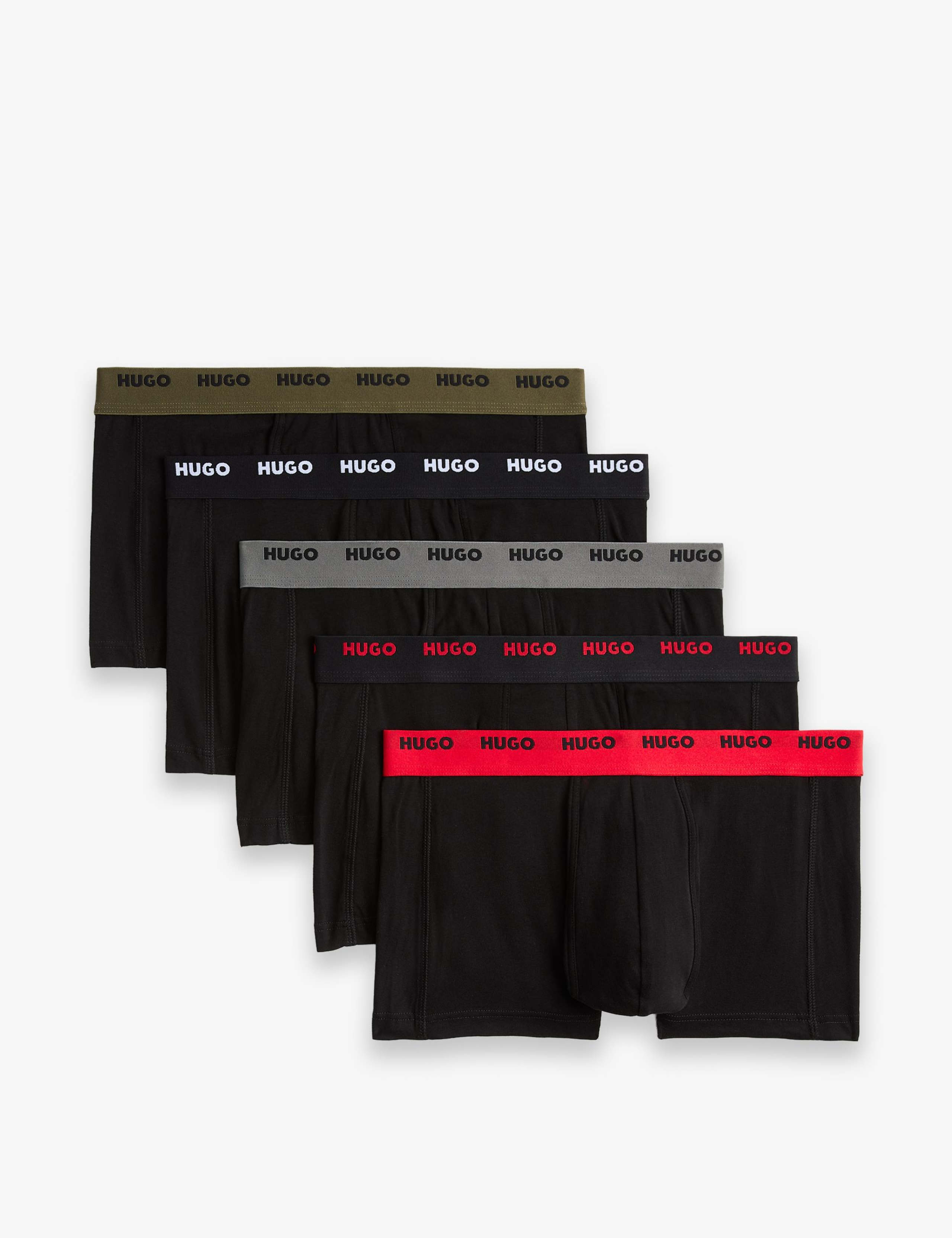 5pk Cotton Rich Logo Waistband Trunks