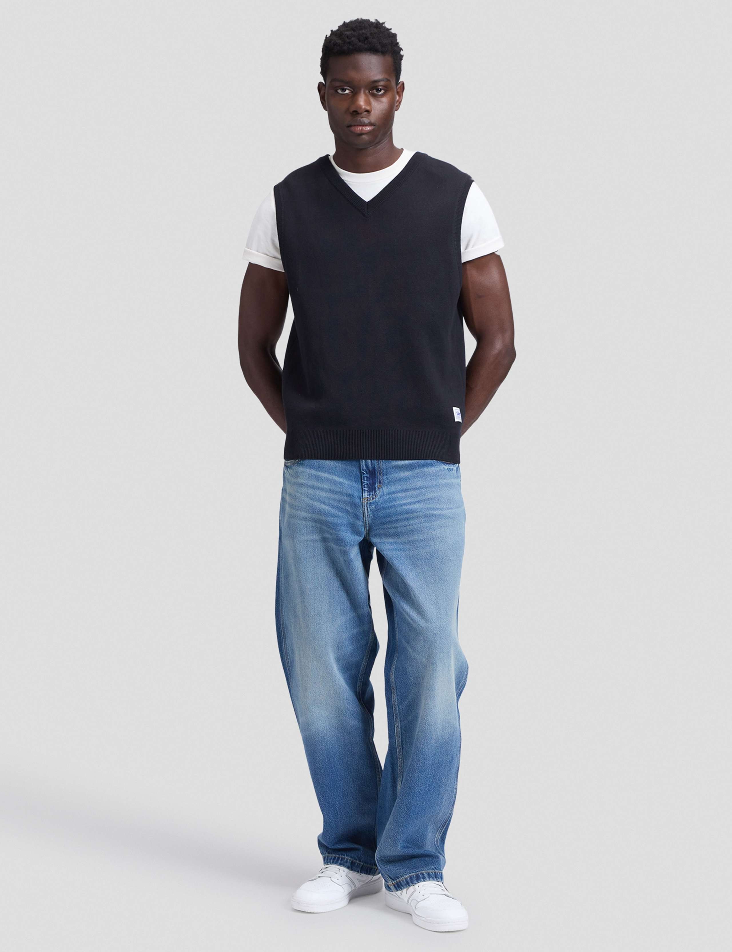 Pure Cotton V-Neck Knitted Vest