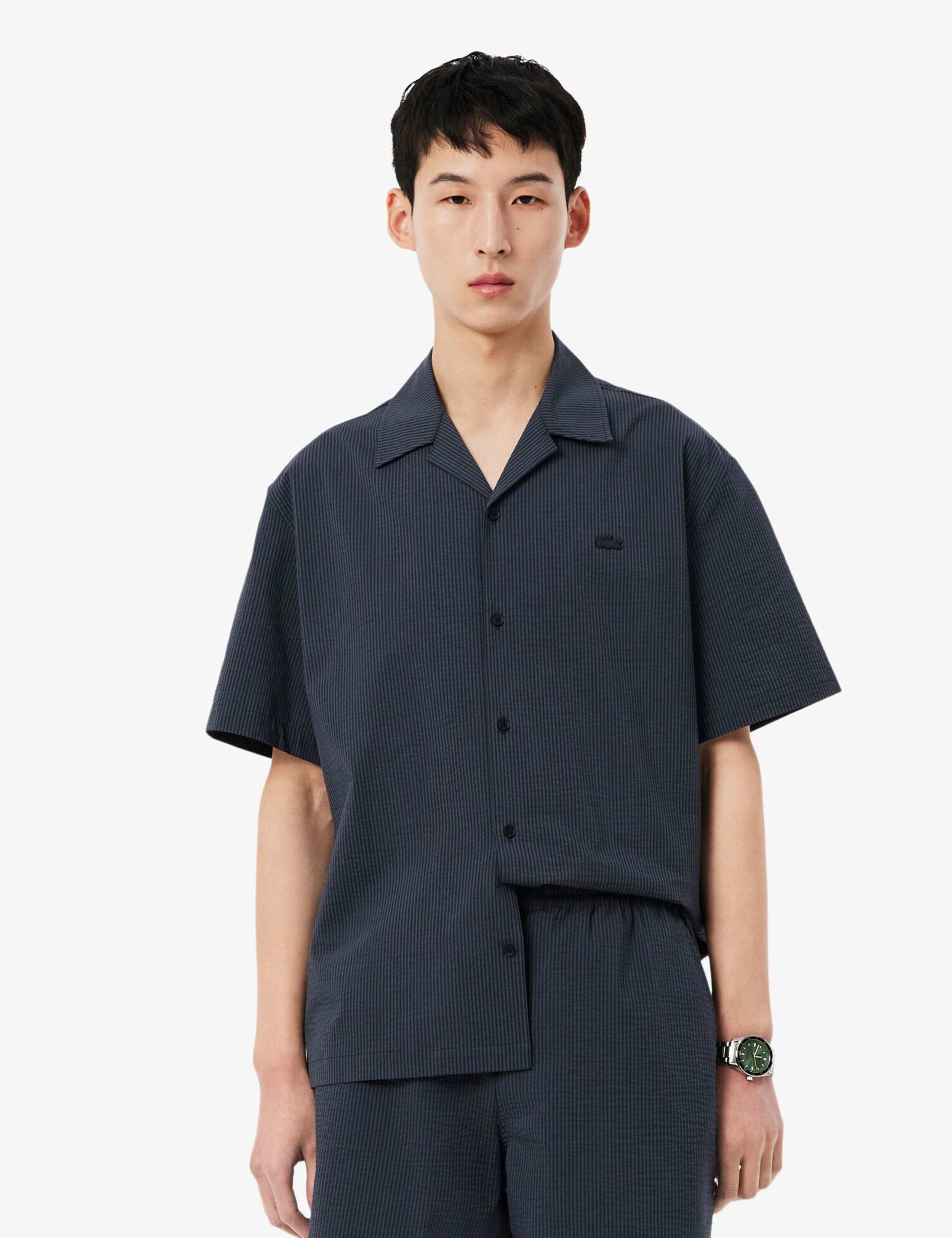Relaxed Fit Seersucker Short Sleeve Shirt