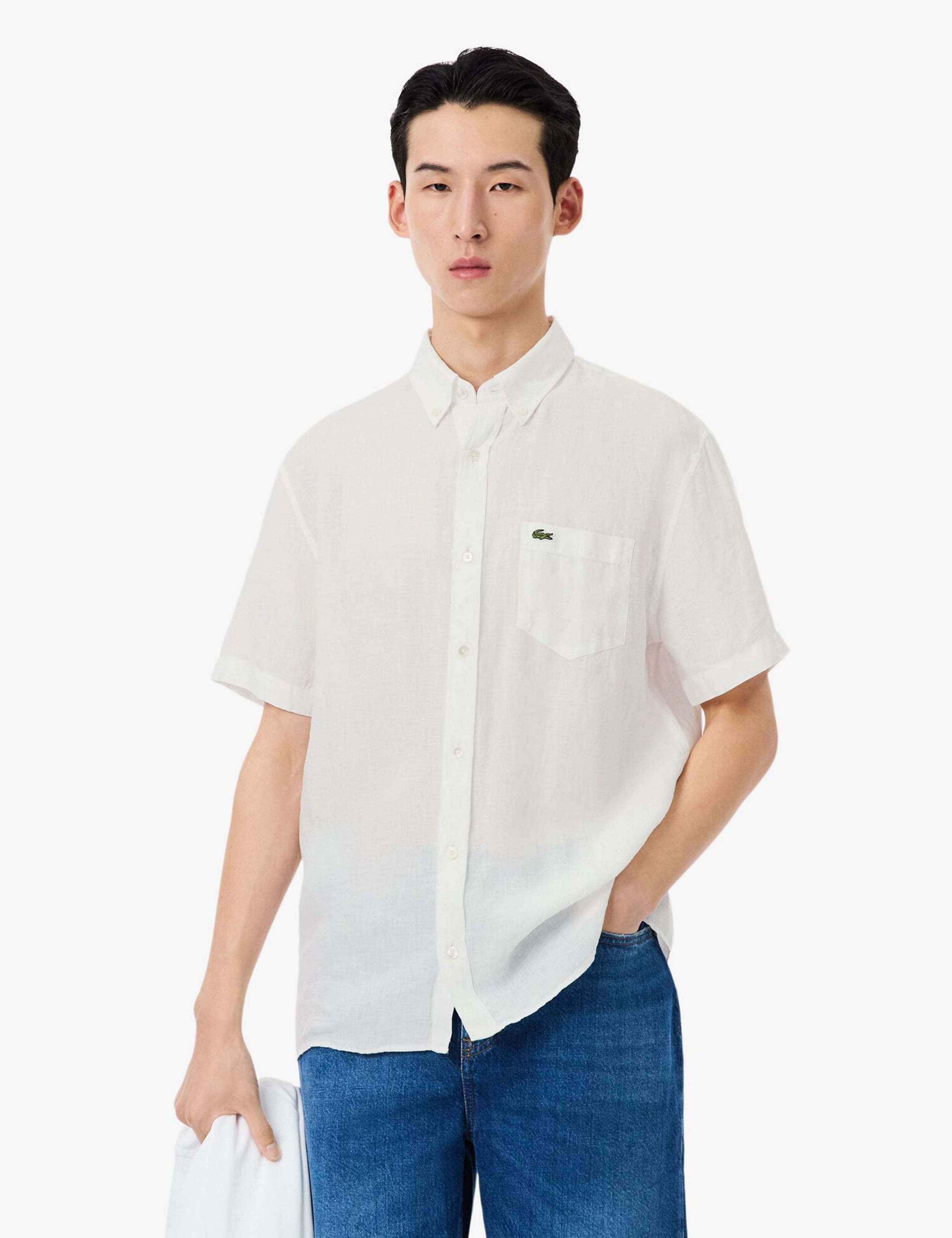 Regular Fit Pure Linen Short Sleeve Shirt