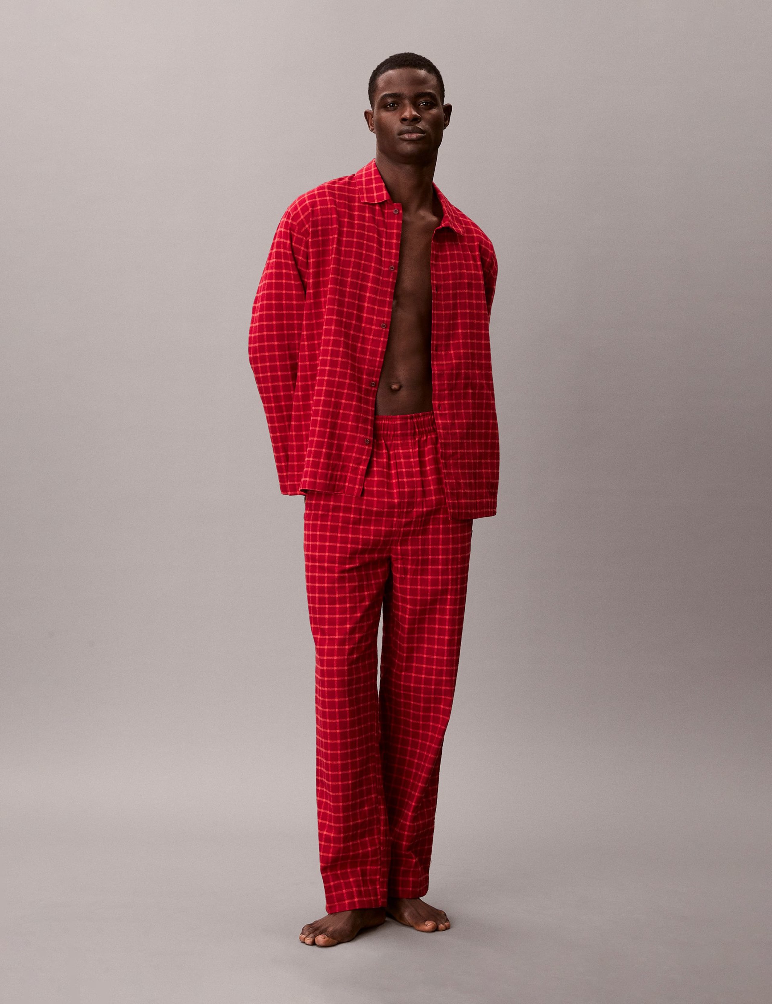 Pure Brushed Cotton Checked Pyjama Set