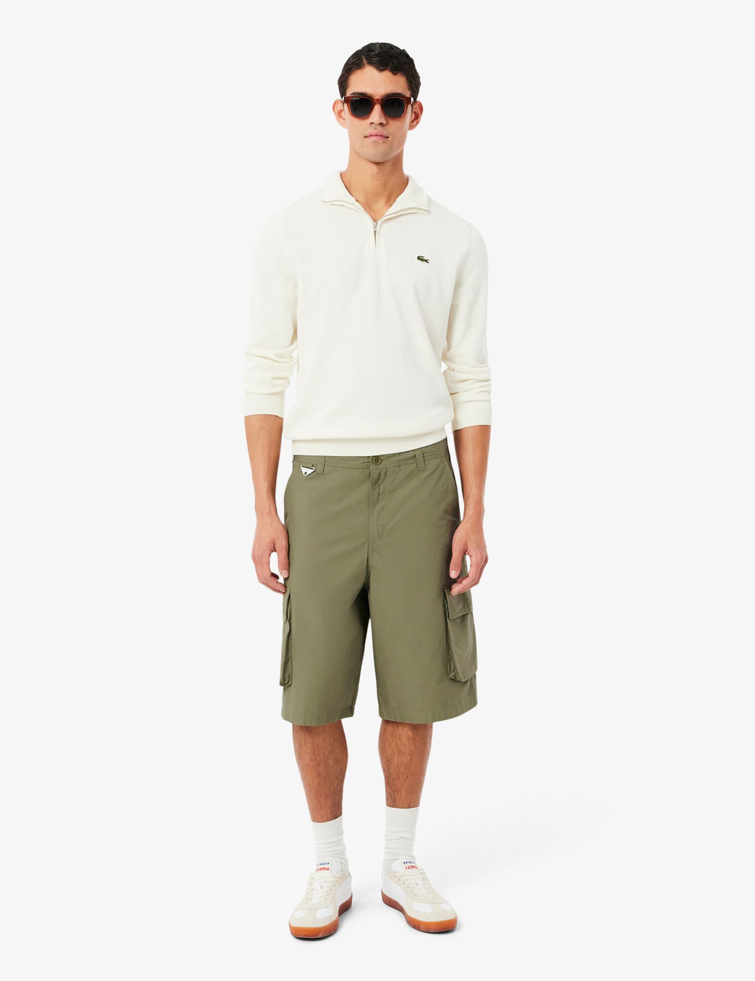 Straight Fit Pure Cotton Cargo Shorts