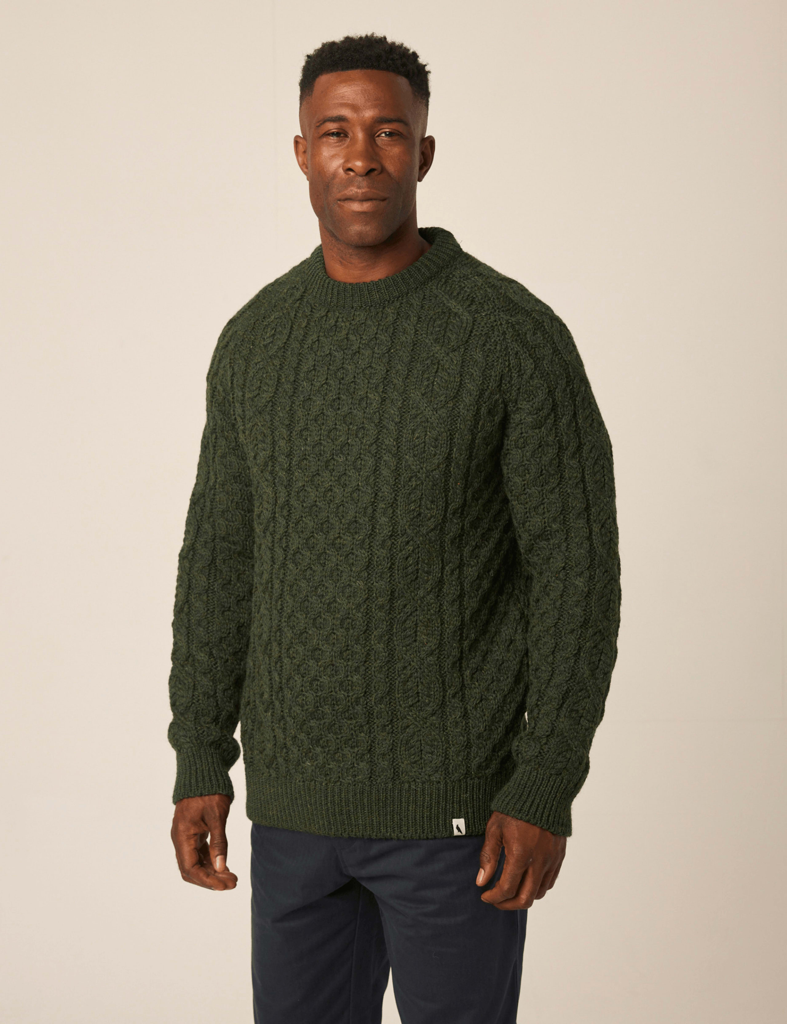 Pure Wool Cable Crew Neck Jumper