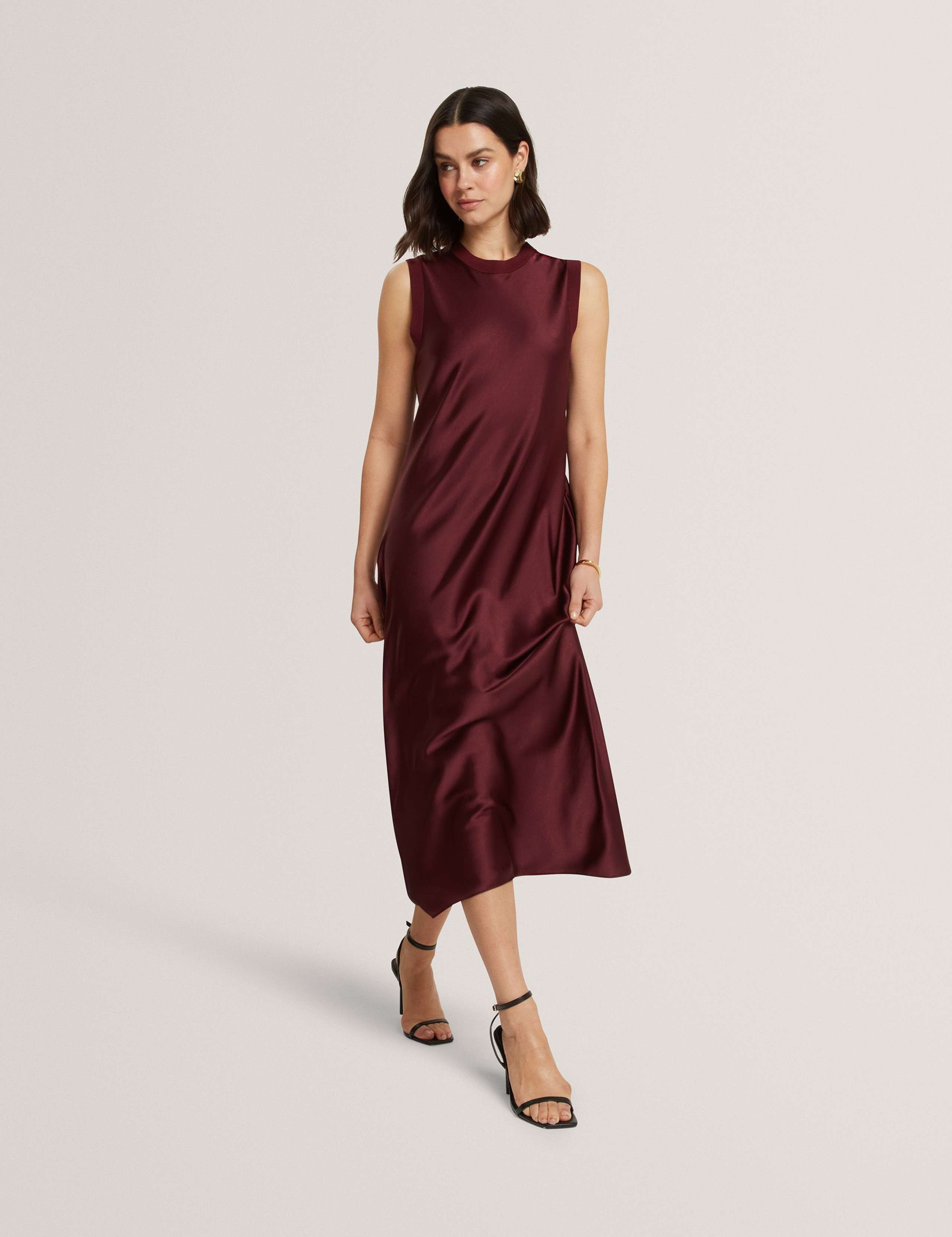 Knitted Back Maxi Slip Dress