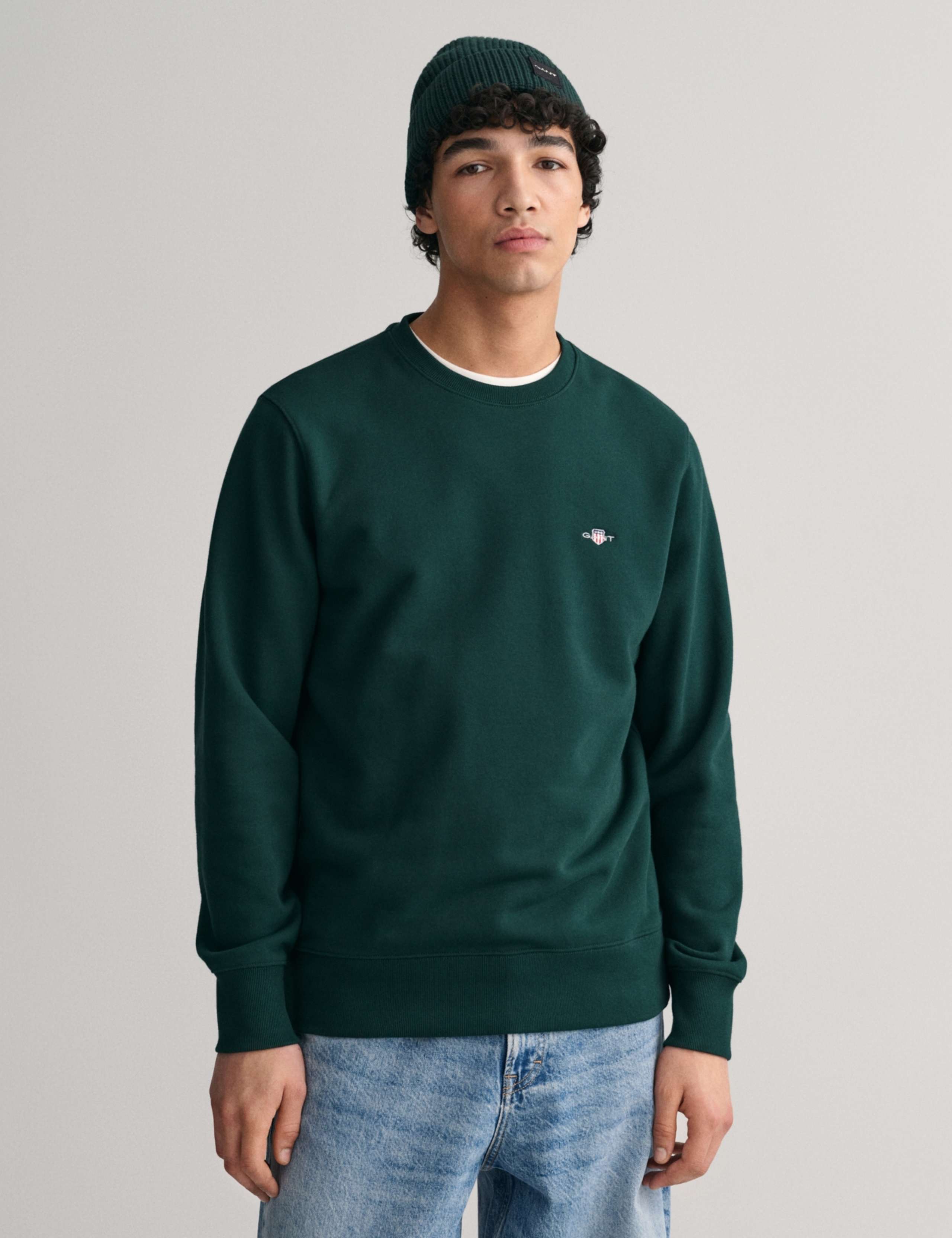 Cotton Rich Logo Crew Neck Sweatshirt