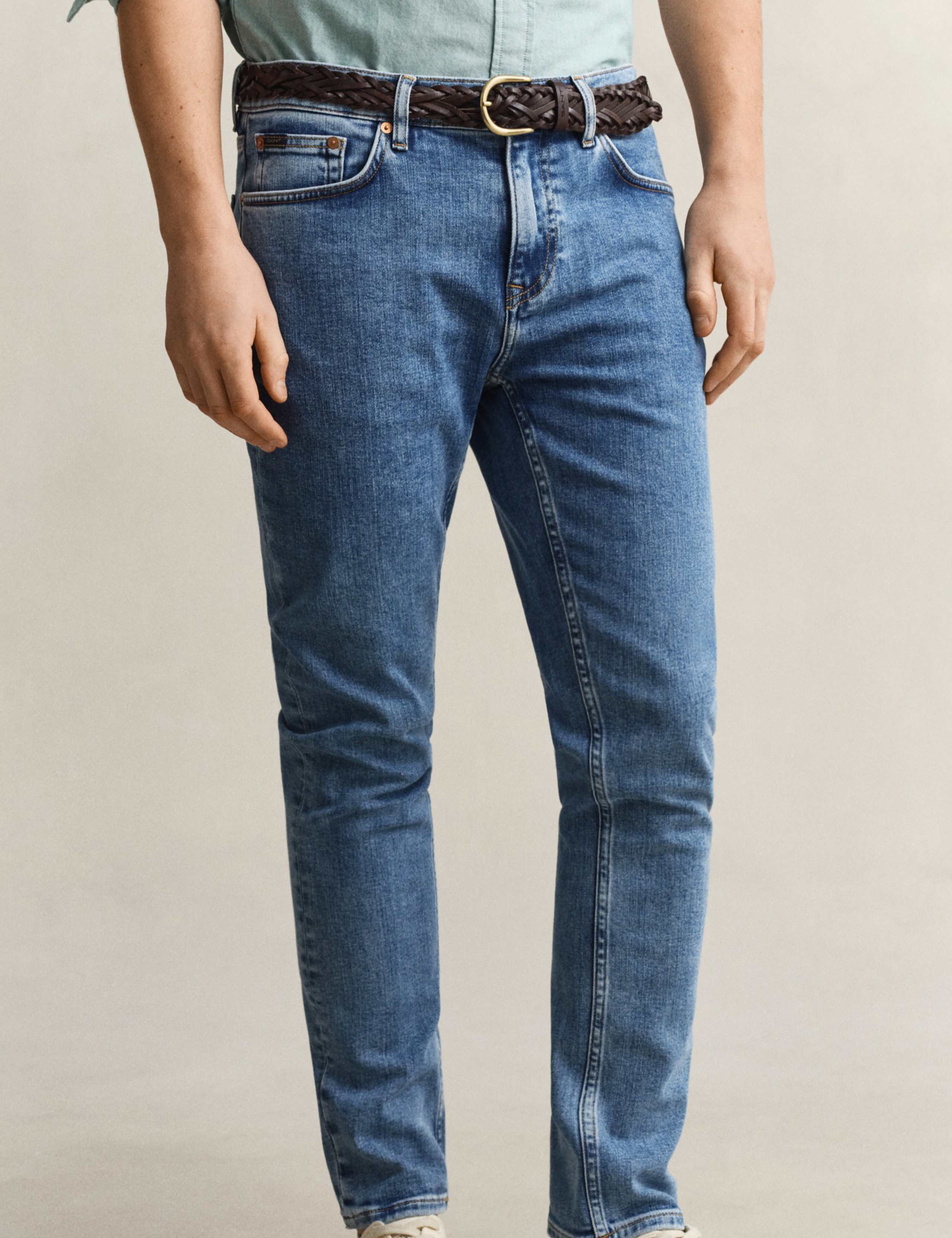 Slim Fit Clean Wash 5 Pocket Jeans
