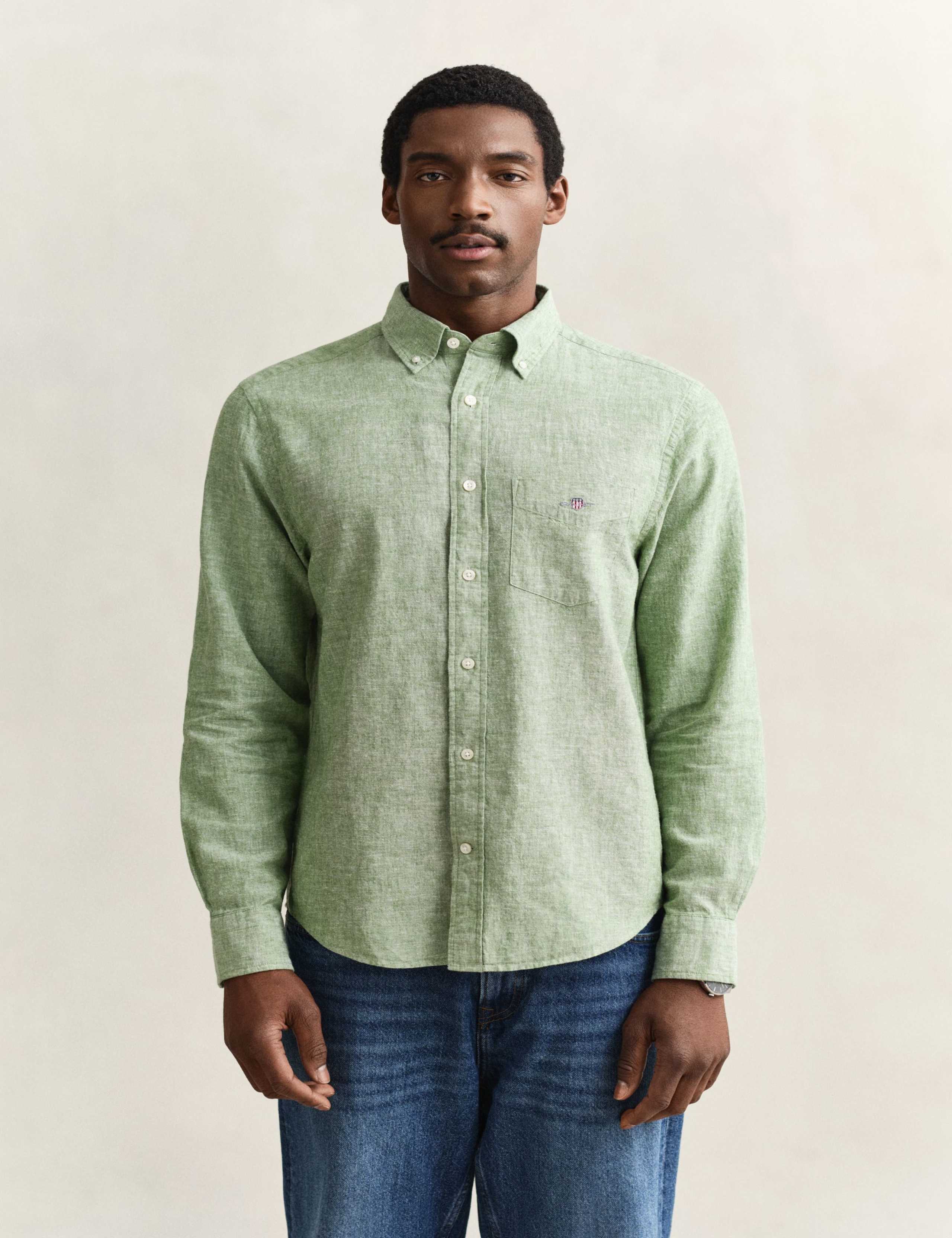 Regular Fit Linen Rich Shirt