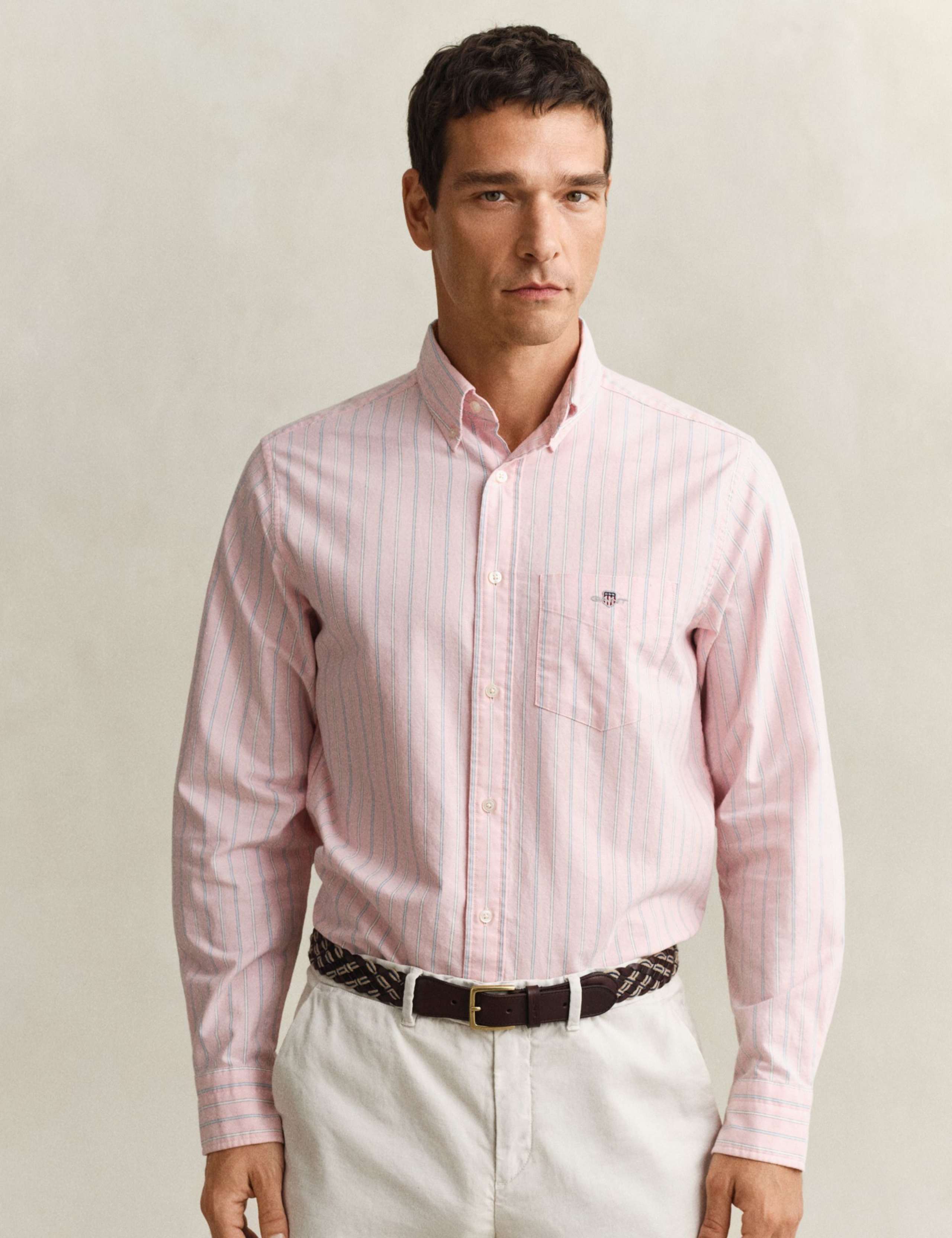 Regular Fit Pure Cotton Striped Oxford Shirt