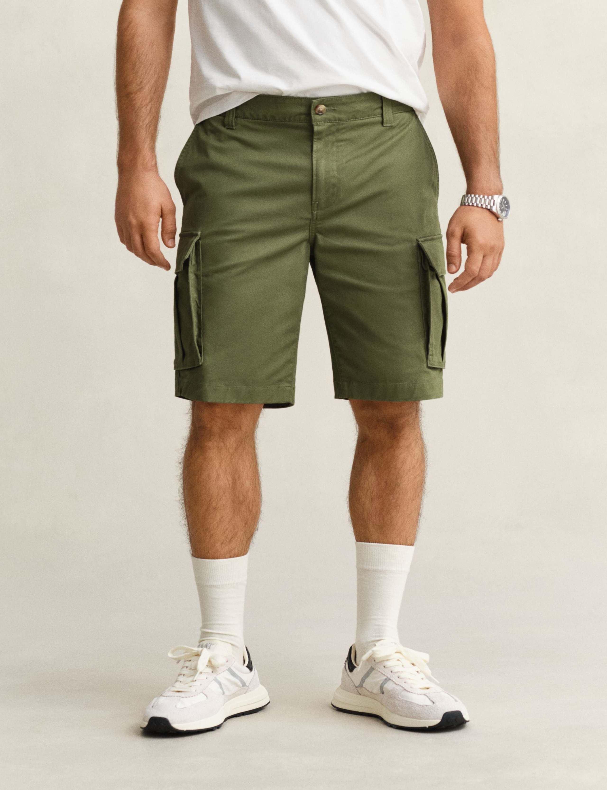 Regular Fit Twill Cargo Shorts